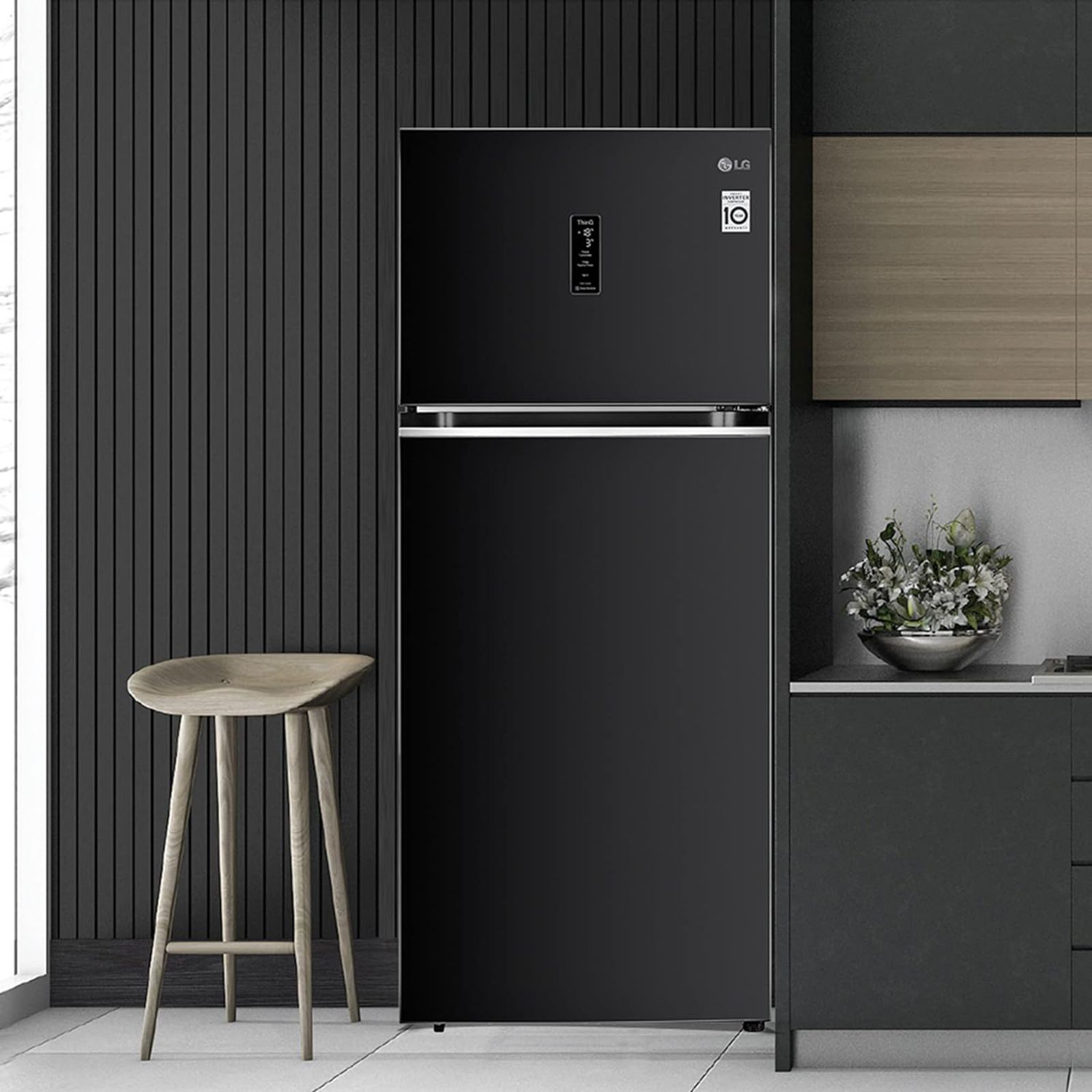 LG 398 Litres 3 Star Frost Free Double Door Smart Wi-Fi Enabled Convertible Refrigerator with Fresh O Zone (GL-T422VESX.DESZEB, Ebony Sheen)_8