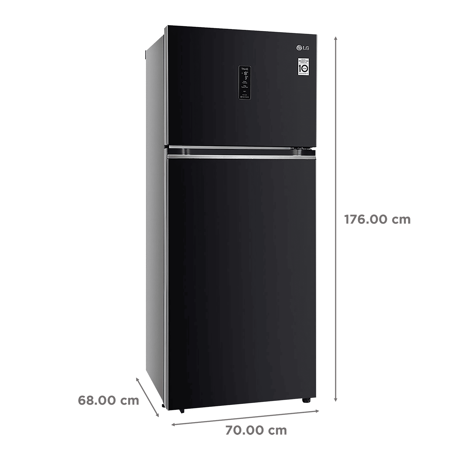 LG 398 Litres 3 Star Frost Free Double Door Smart Wi-Fi Enabled Convertible Refrigerator with Fresh O Zone (GL-T422VESX.DESZEB, Ebony Sheen)_3