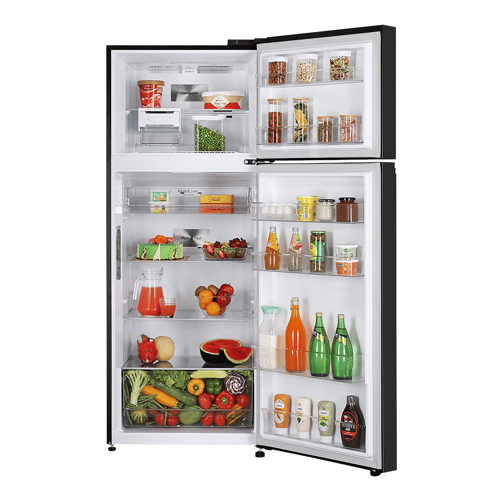 LG 398 Litres 3 Star Frost Free Double Door Smart Wi-Fi Enabled Convertible Refrigerator with Fresh O Zone (GL-T422VESX.DESZEB, Ebony Sheen)_5