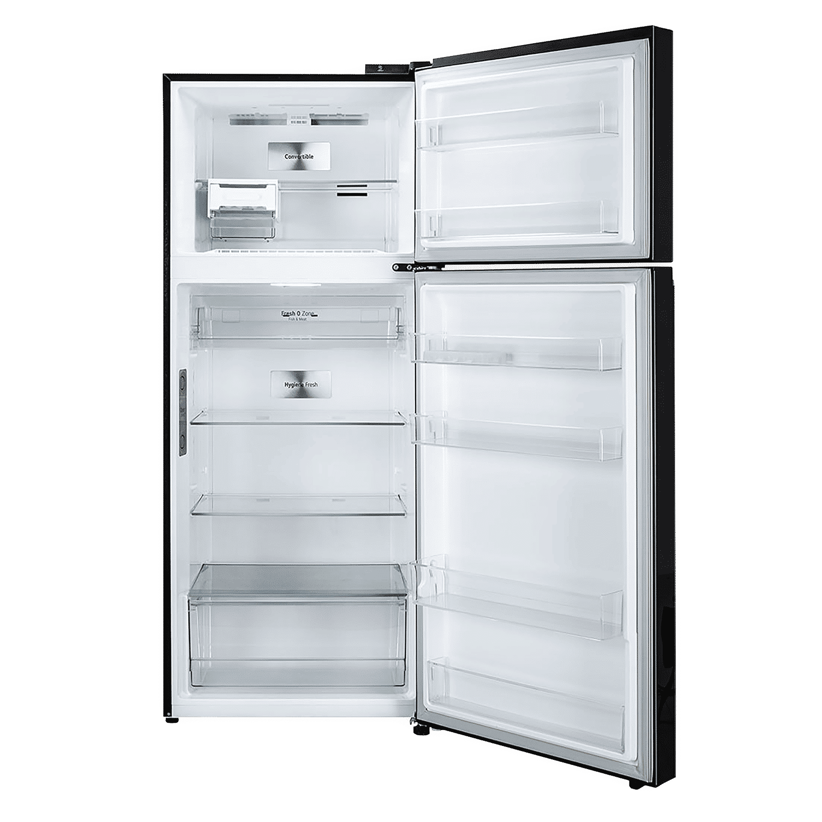 LG 398 Litres 3 Star Frost Free Double Door Smart Wi-Fi Enabled Convertible Refrigerator with Fresh O Zone (GL-T422VESX.DESZEB, Ebony Sheen)_6