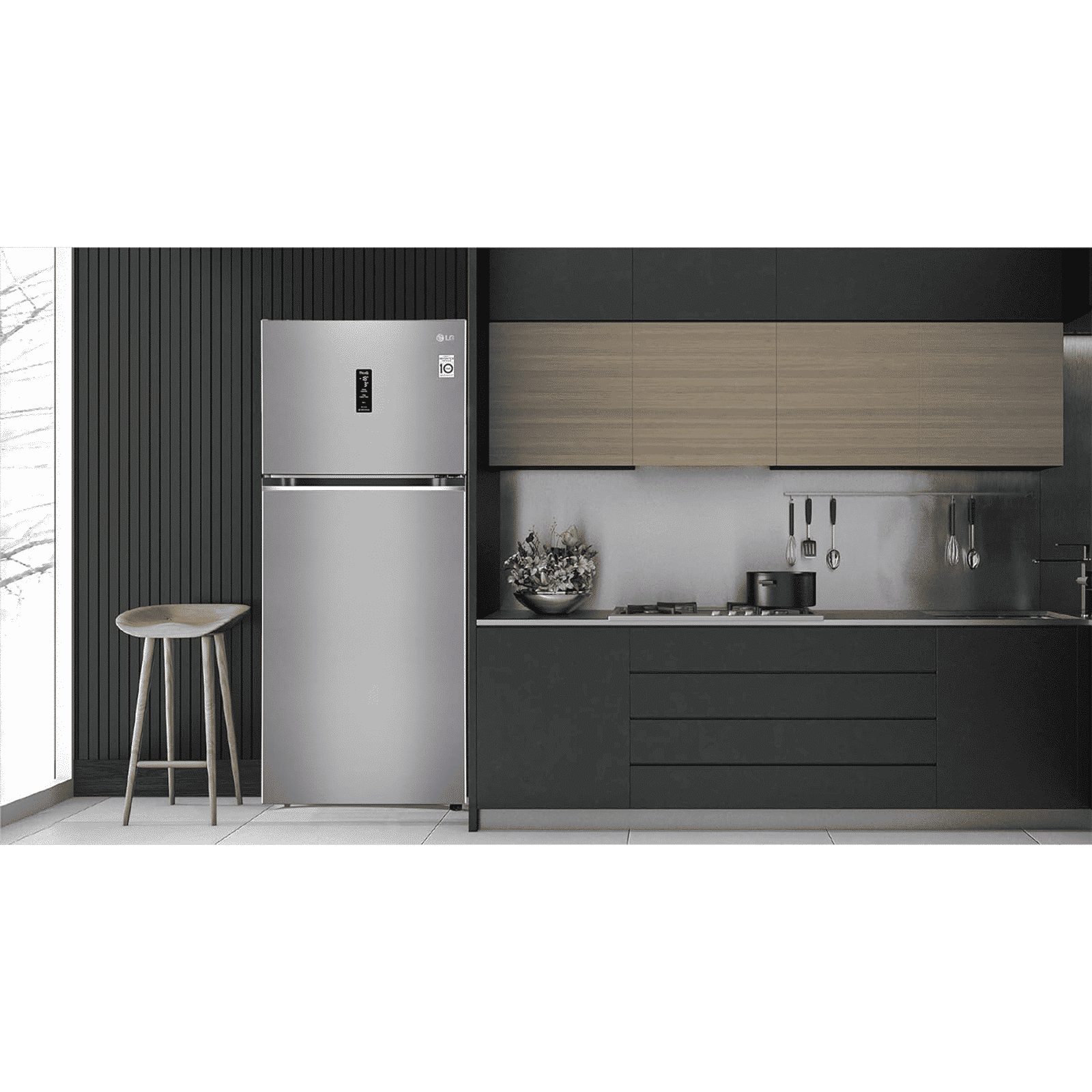 LG 398 Litres 3 Star Frost Free Double Door Smart Wi-Fi Enabled Refrigerator with Fresh O Zone (GL-T422VPZX.DPZZEB, Shiny Steel)_10