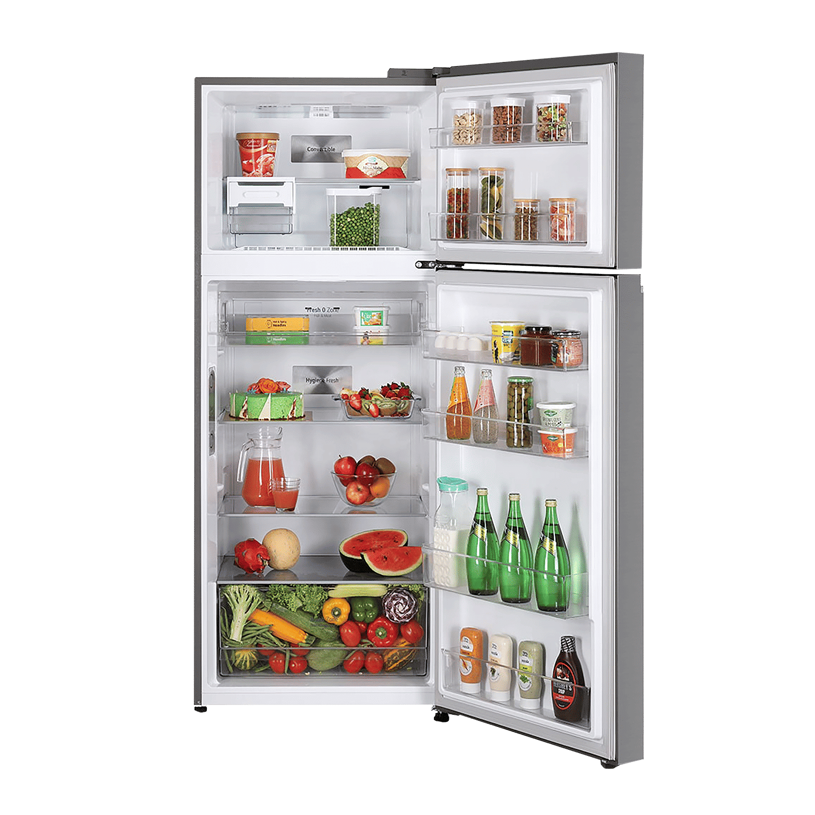 LG 398 Litres 3 Star Frost Free Double Door Smart Wi-Fi Enabled Refrigerator with Fresh O Zone (GL-T422VPZX.DPZZEB, Shiny Steel)_5