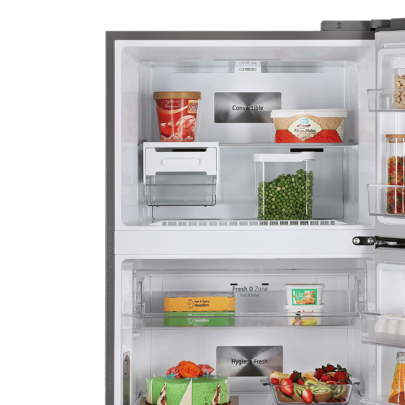 LG 398 Litres 3 Star Frost Free Double Door Smart Wi-Fi Enabled Refrigerator with Fresh O Zone (GL-T422VPZX.DPZZEB, Shiny Steel)_7