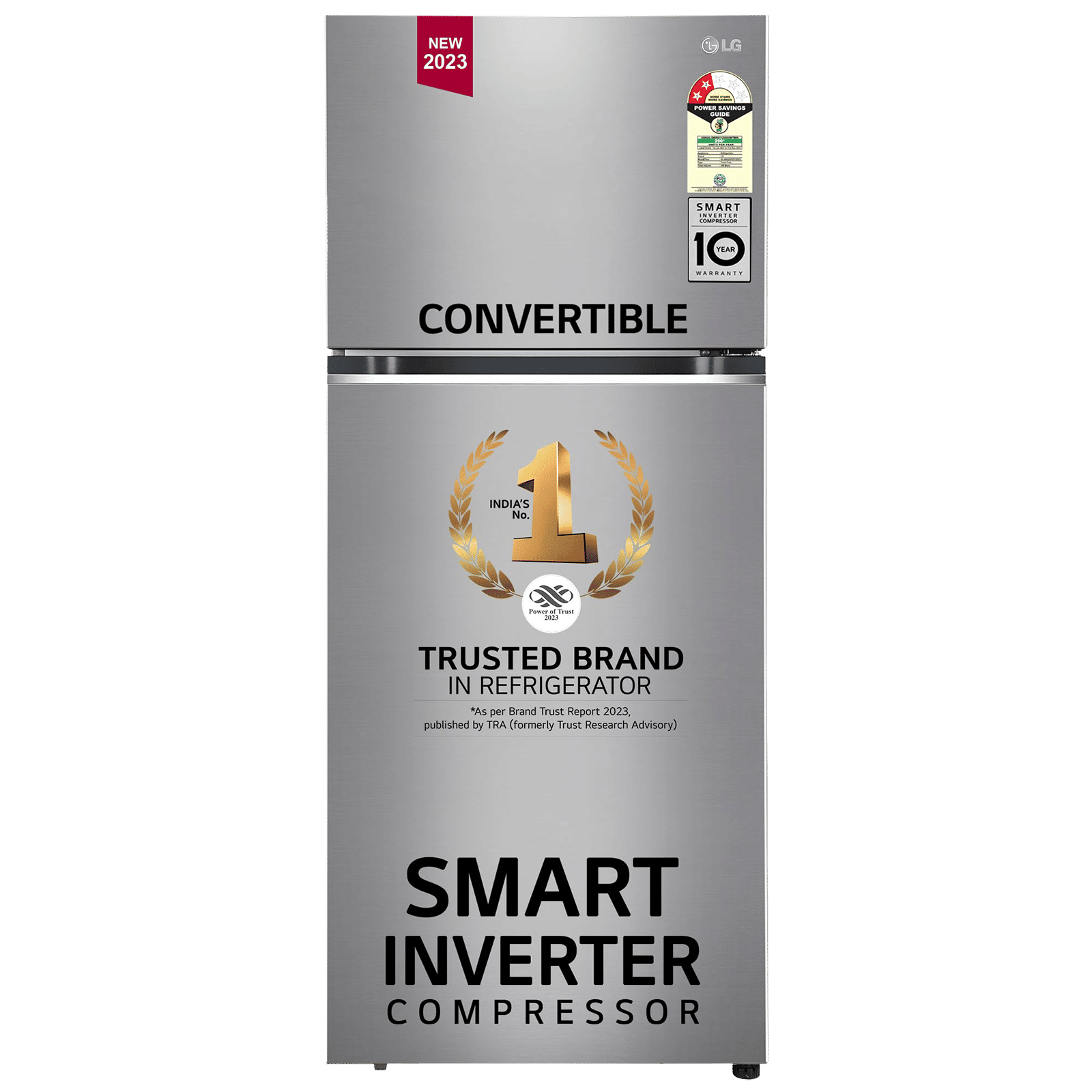 LG 398 Litres 2 Star Frost Free Double Door Convertible Refrigerator with Smart Diagnosis (GL-S422SPZY.DPZZEB, Shiny Steel)_1