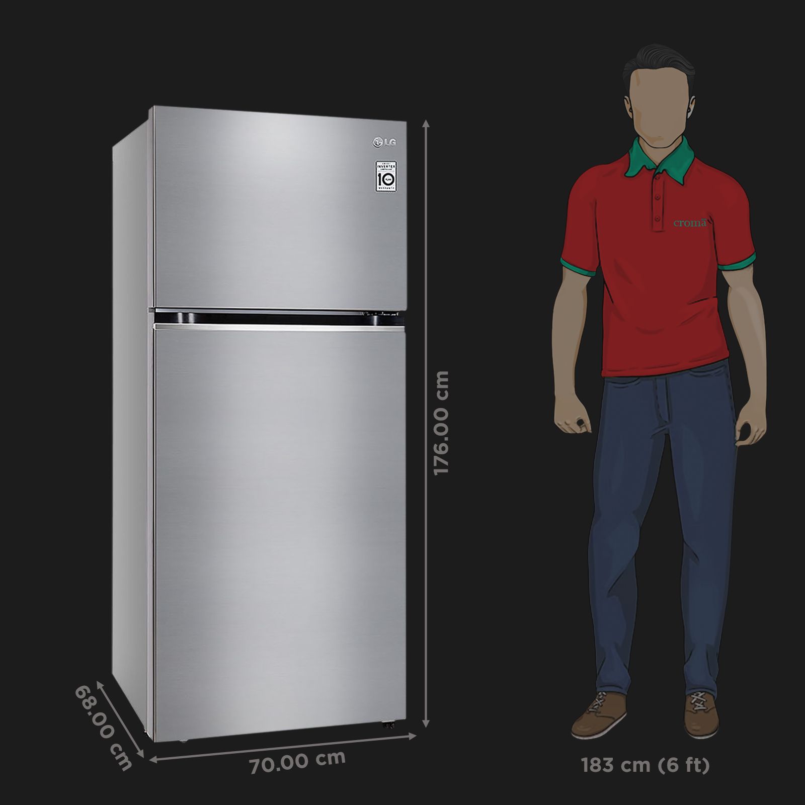 LG 398 Litres 2 Star Frost Free Double Door Convertible Refrigerator with Smart Diagnosis (GL-S422SPZY.DPZZEB, Shiny Steel)_2