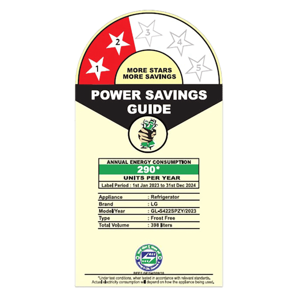 LG 398 Litres 2 Star Frost Free Double Door Convertible Refrigerator with Smart Diagnosis (GL-S422SPZY.DPZZEB, Shiny Steel)_9