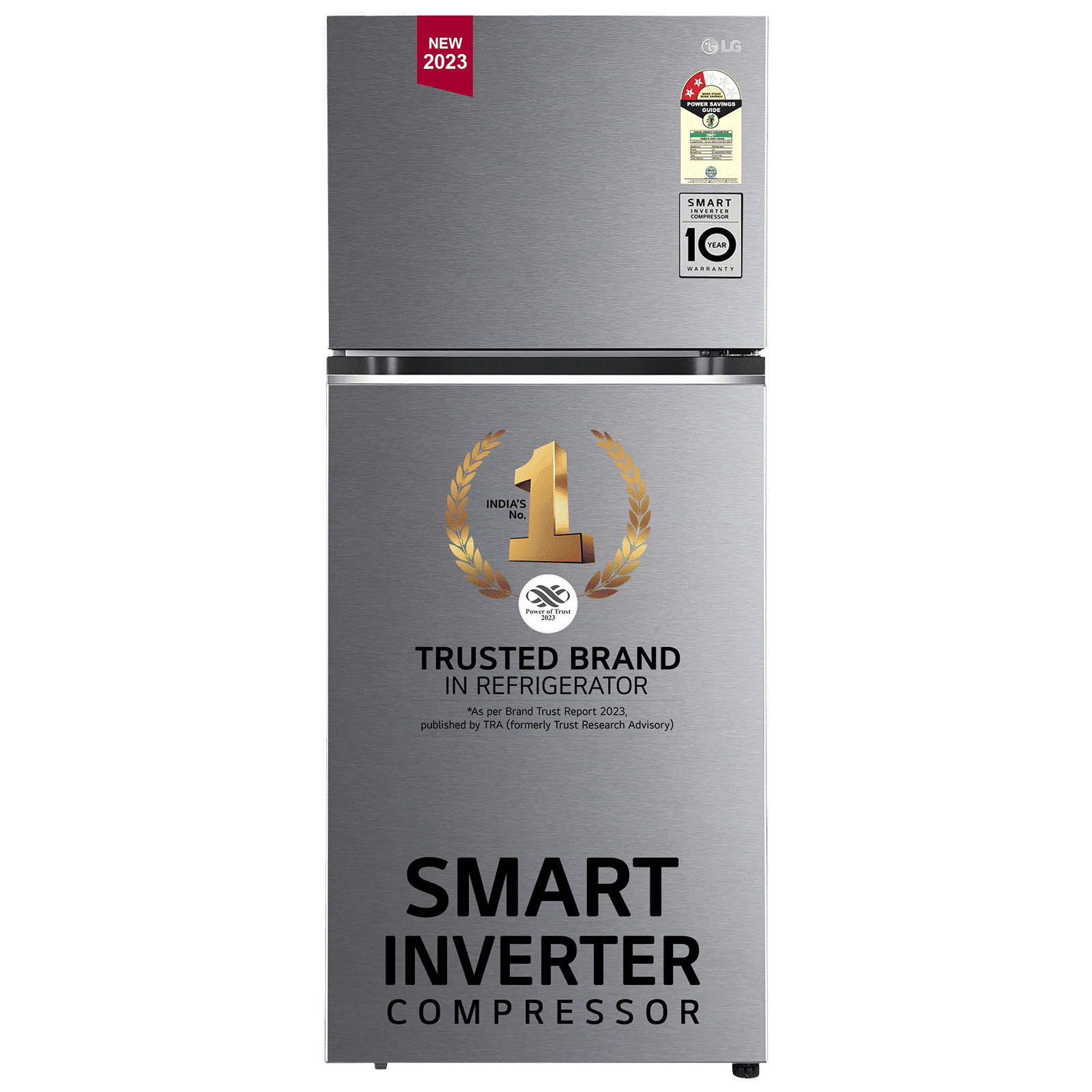 LG 423 Litres 2 Star Frost Free Double Door Refrigerator with Anti-Bacterial Gasket (GL-N422SDSY.DDSZEB, Dazzle Steel)_1