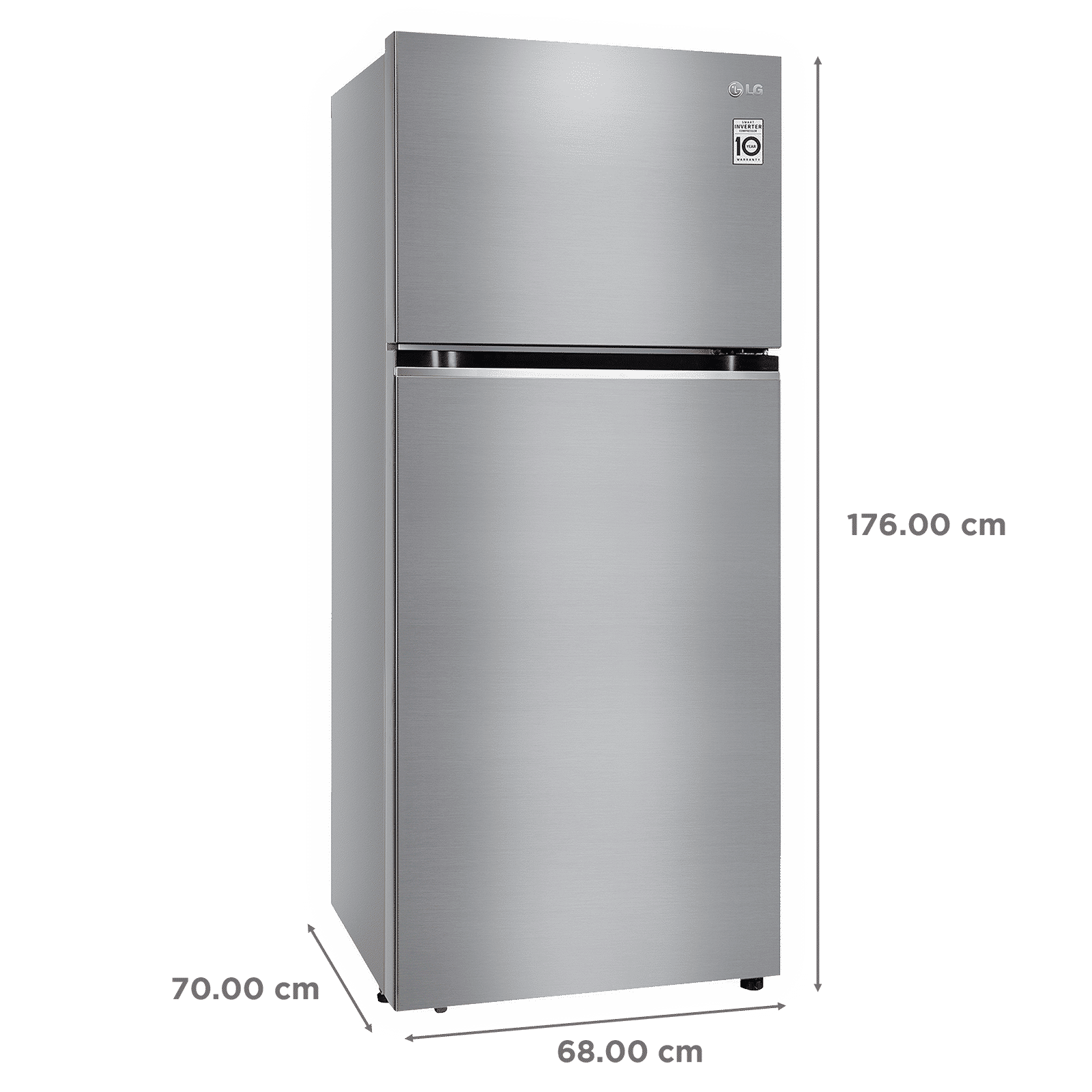 LG 423 Litres 2 Star Frost Free Double Door Refrigerator with Anti-Bacterial Gasket (GL-N422SDSY.DDSZEB, Dazzle Steel)_3