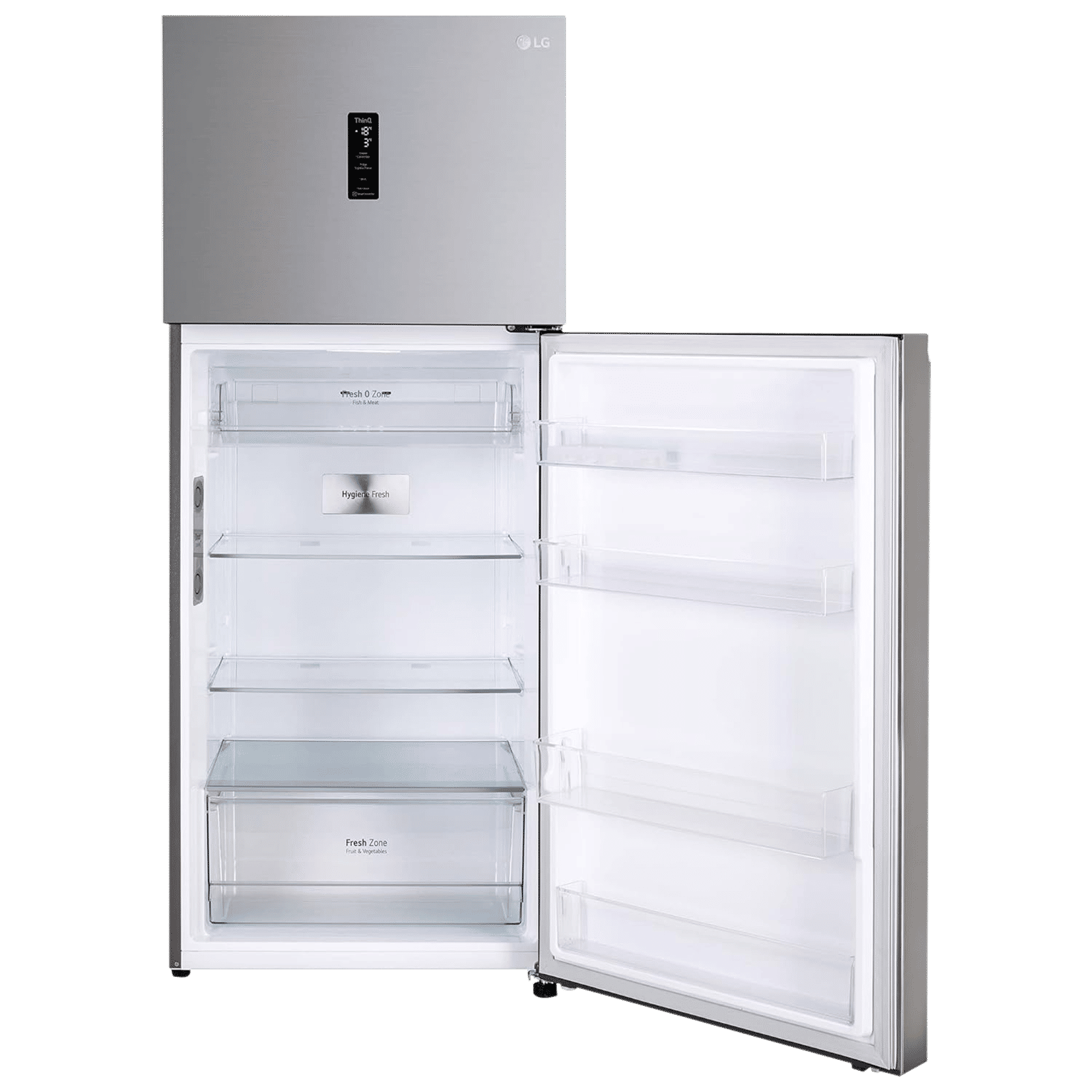 LG 408 Litres 3 Star Frost Free Double Door Smart Wi-Fi Enabled Refrigerator with Multi Air Flow System (GL-T412VPZX.DPZZEB, Shiny Steel)_12