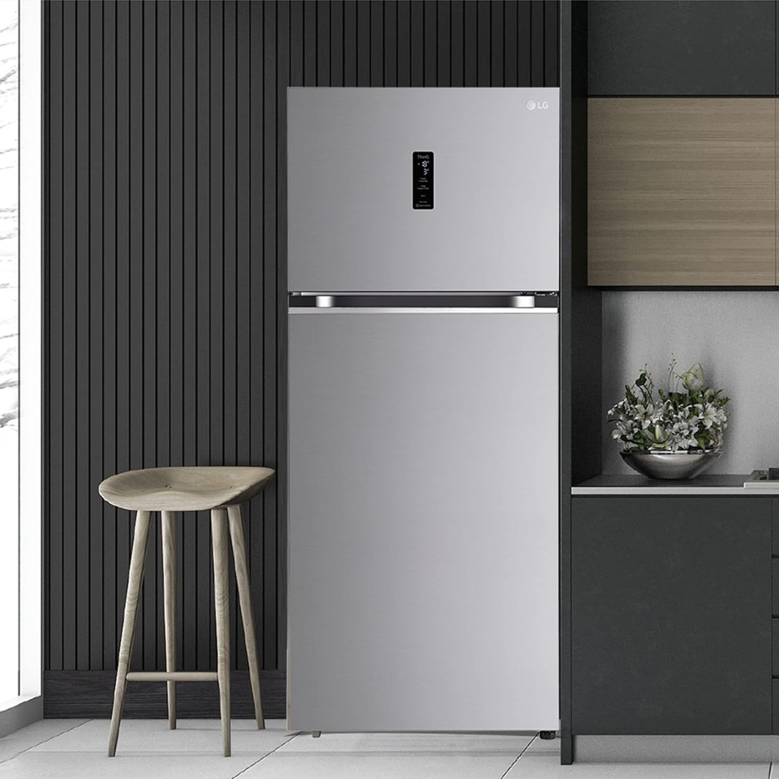 LG 408 Litres 3 Star Frost Free Double Door Smart Wi-Fi Enabled Refrigerator with Multi Air Flow System (GL-T412VPZX.DPZZEB, Shiny Steel)_13