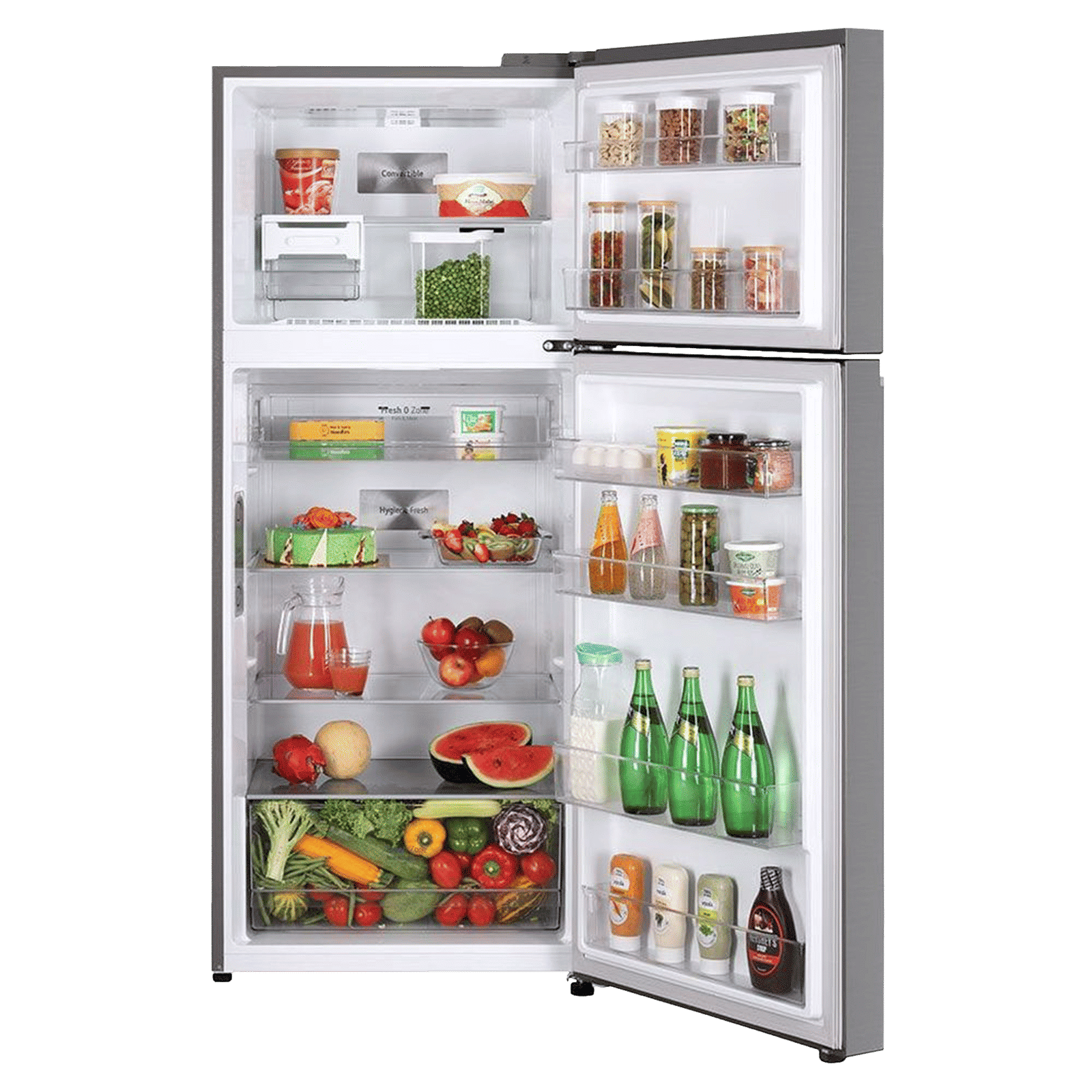 LG 408 Litres 3 Star Frost Free Double Door Smart Wi-Fi Enabled Refrigerator with Multi Air Flow System (GL-T412VPZX.DPZZEB, Shiny Steel)_5