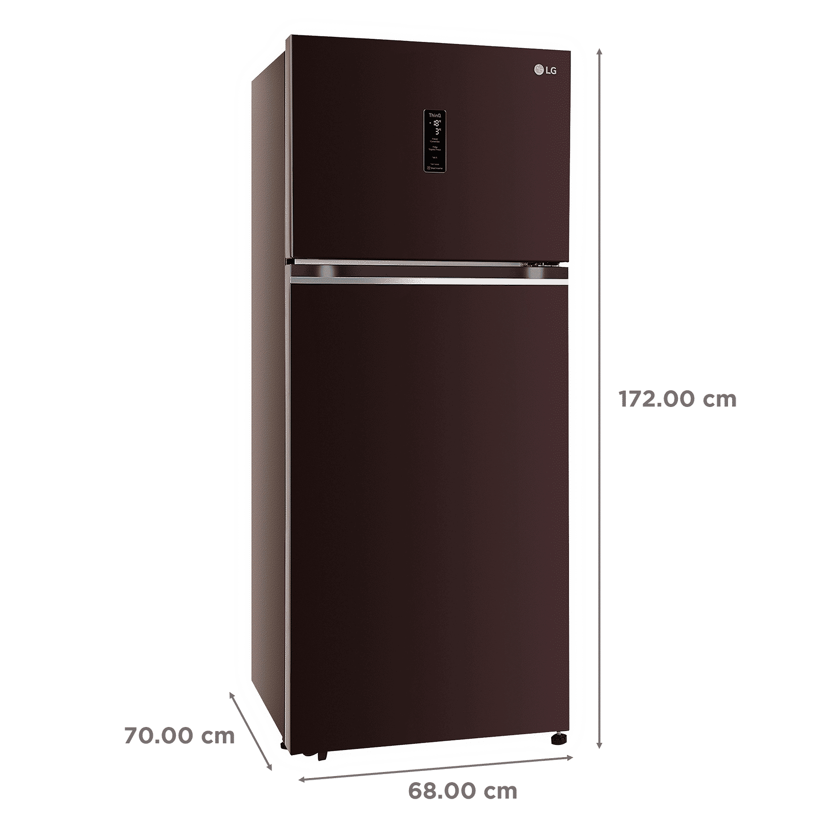 LG 380 Litres 3 Star Frost Free Double Door Smart Wi-Fi Enabled Refrigerator with Smart Diagnosis (GL-T412VRSX.DRSZEB, Russet Sheen)_3