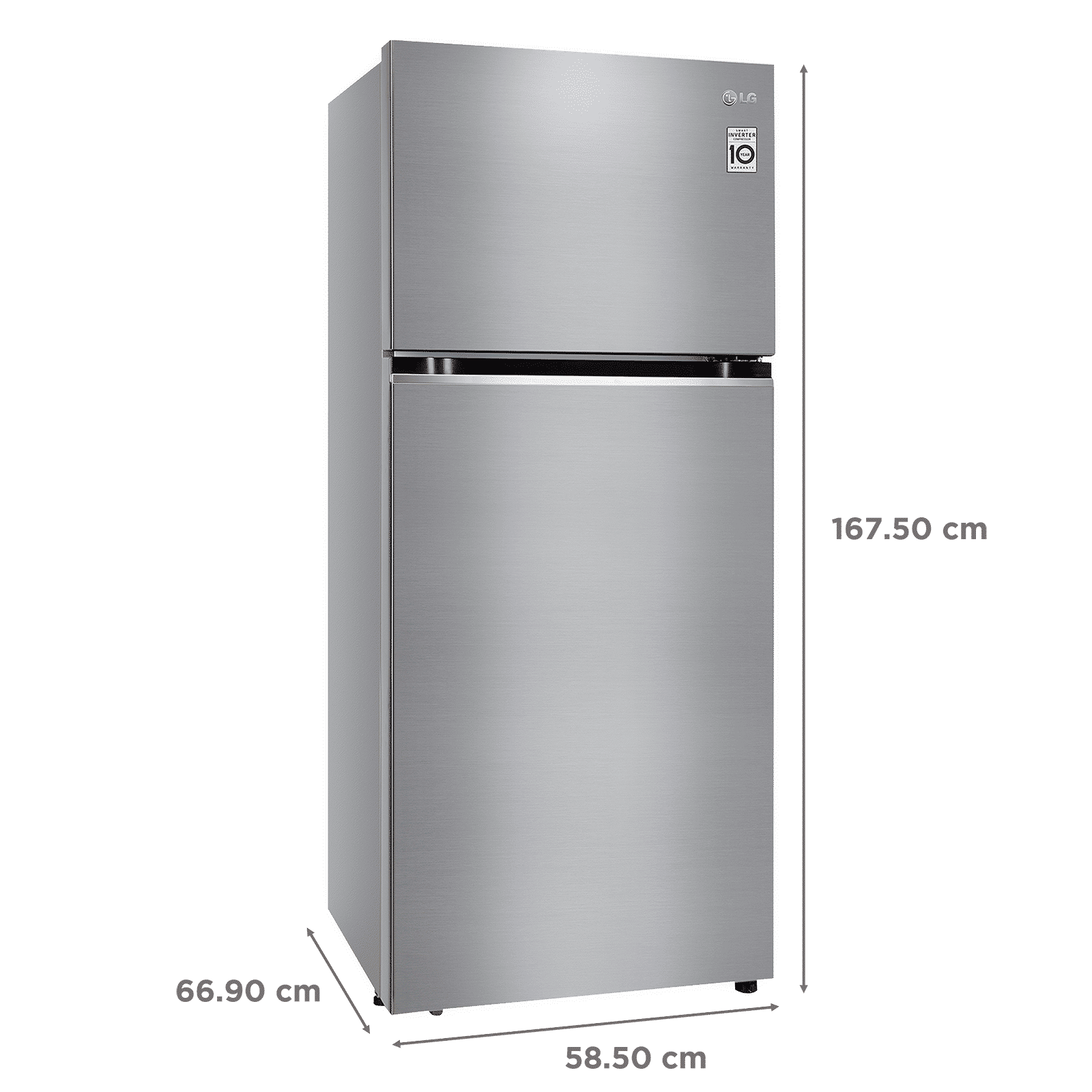 LG 380 Litres 2 Star Frost Free Double Door Convertible Refrigerator with Smart Diagnosis (GL-S412SPZY.DPZZEB, Shiny Steel)_3