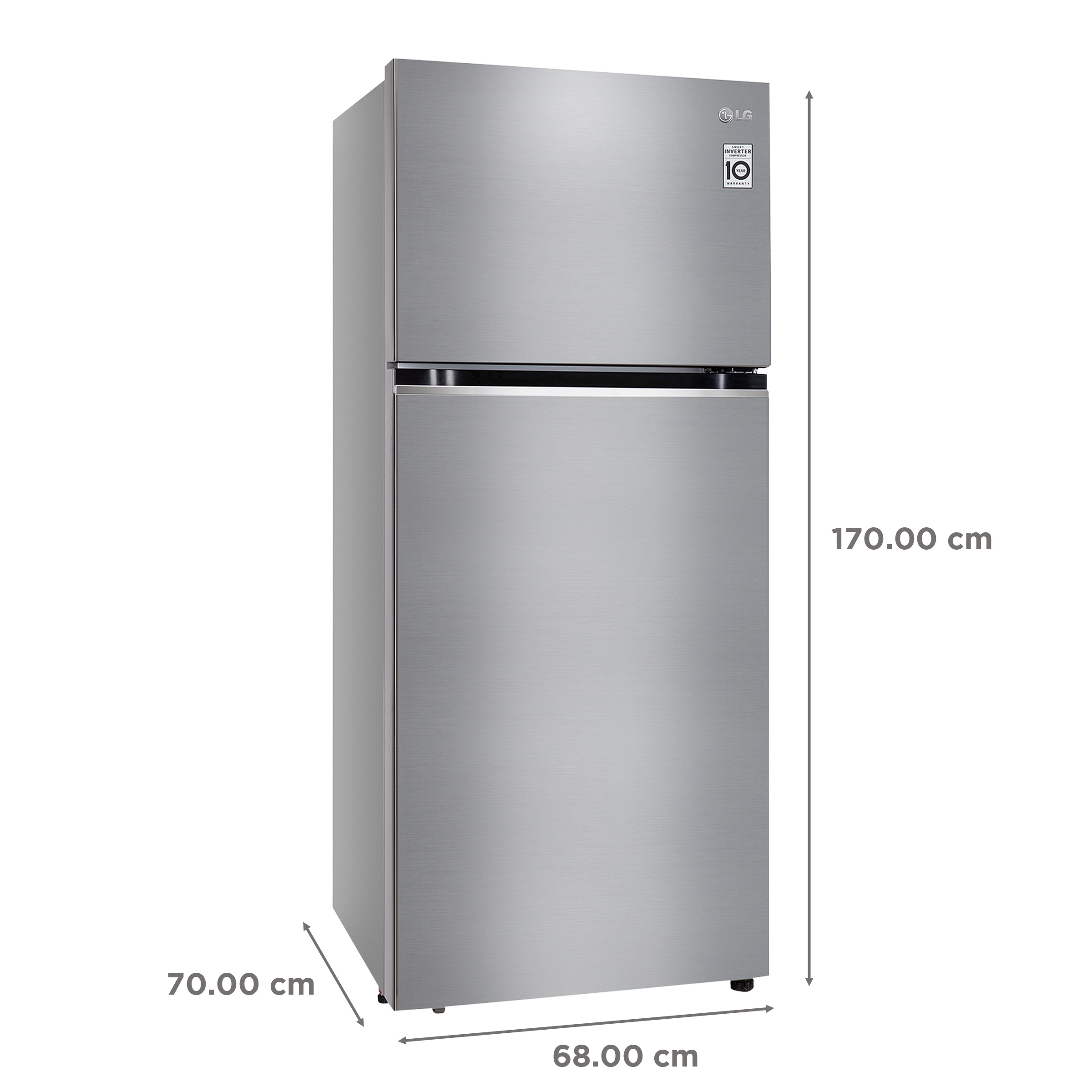 LG 380 Litres 2 Star Frost Free Double Door Refrigerator with Smart Diagnosis (GL-N412SDSY, Dazzle Steel) LG 380 Litres 2 Star Frost Free Double Door Refrigerator with Smart Diagnosis (GL-N412SDSY, Dazzle Steel)_3