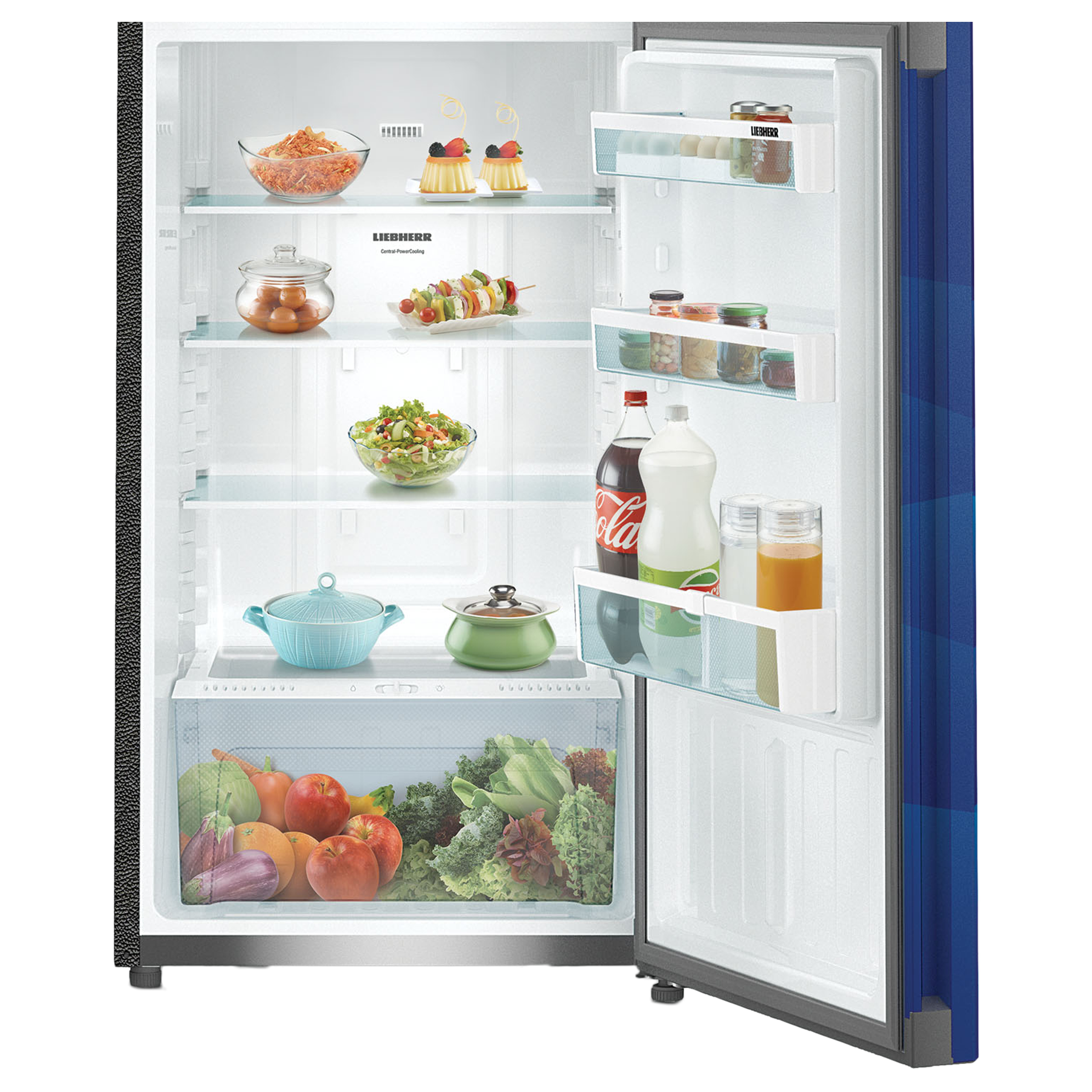 LIEBHERR 265 Litres 3 Star Frost Free Double Door Refrigerator with Forced Air Cooling (TCBL 2620, Blue Landscape)_5