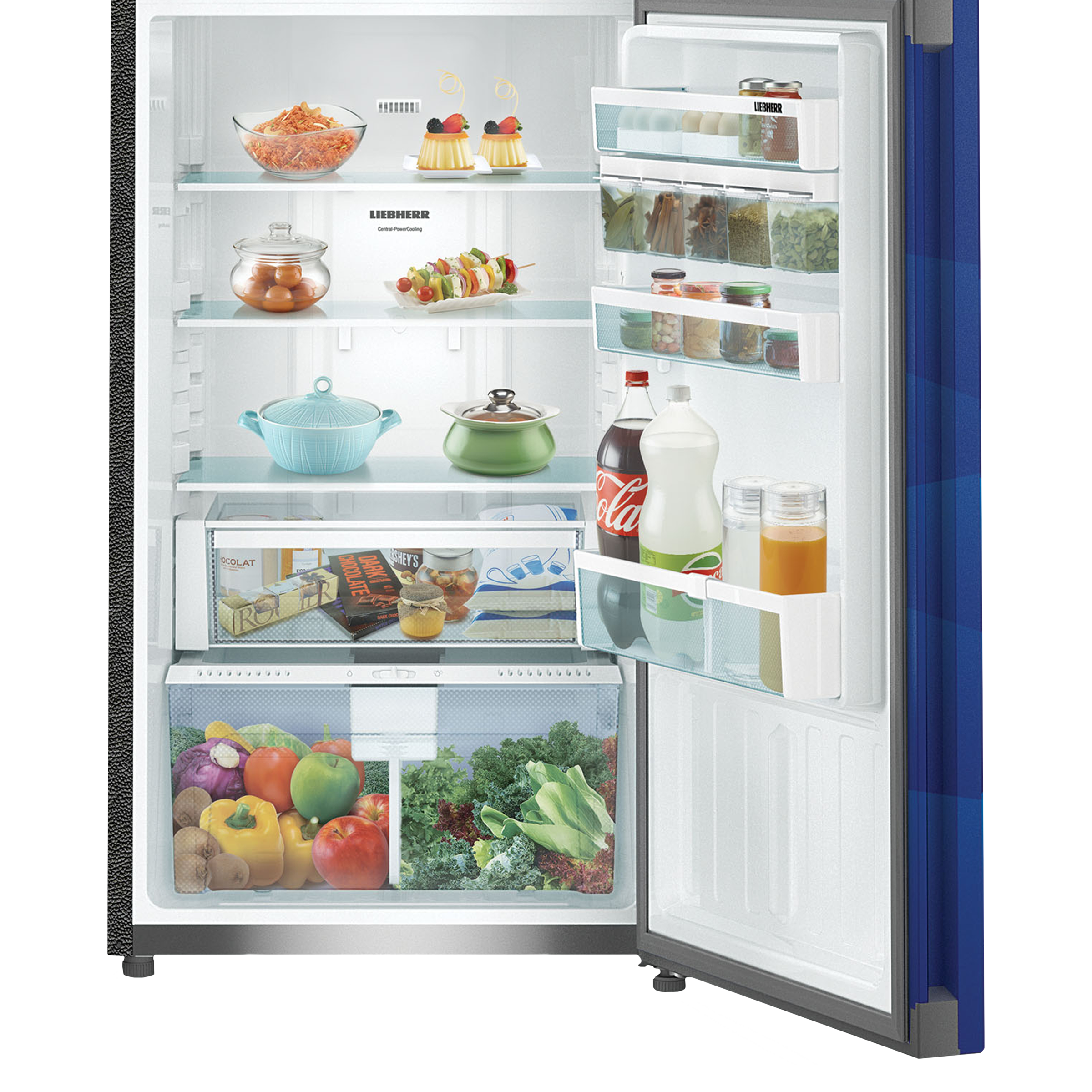 LIEBHERR 265 Litres 3 Star Frost Free Double Door Refrigerator with Forced Air Cooling (TCBL 2640, Blue Landscape)_7
