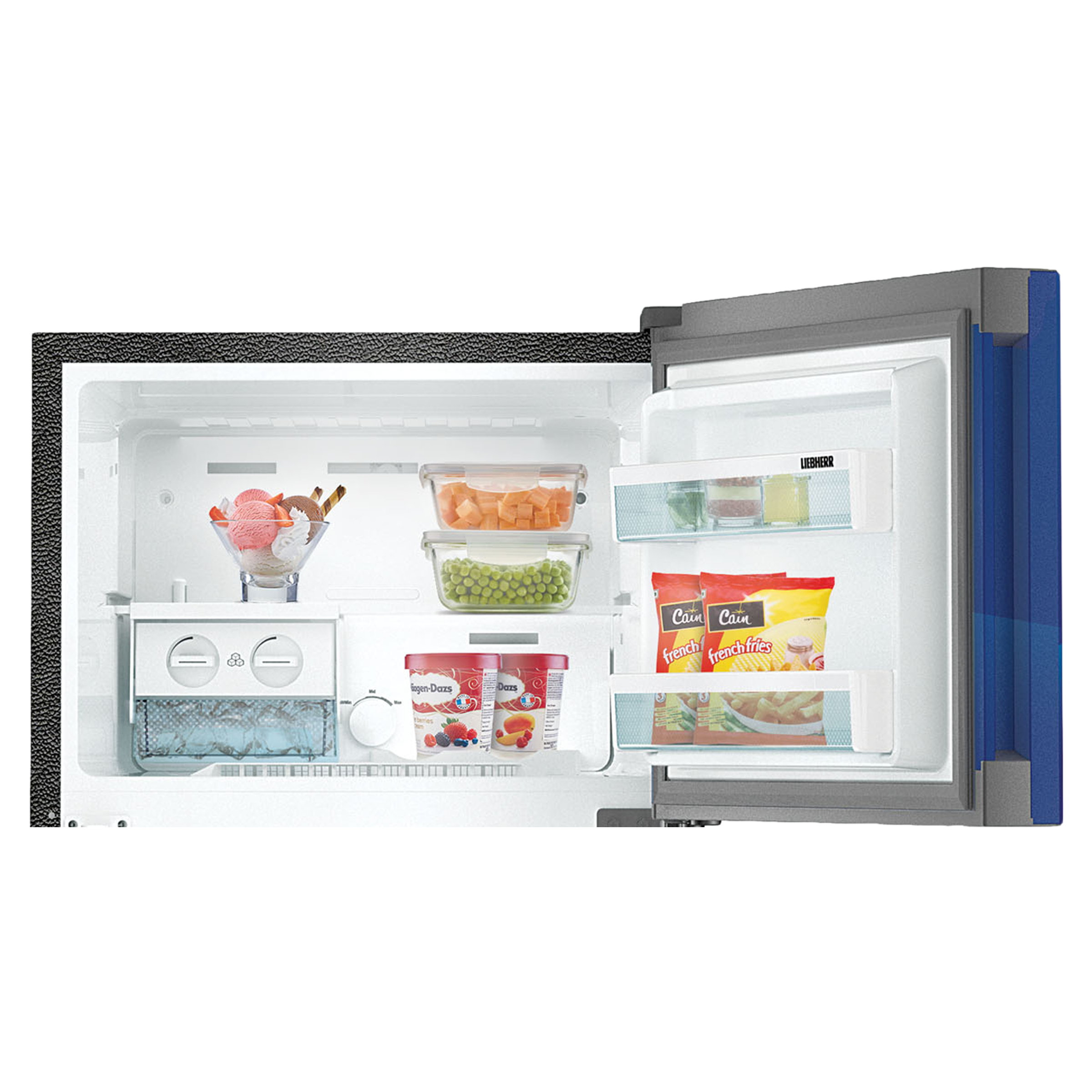 LIEBHERR 265 Litres 3 Star Frost Free Double Door Refrigerator with Forced Air Cooling (TCBL 2640, Blue Landscape)_6