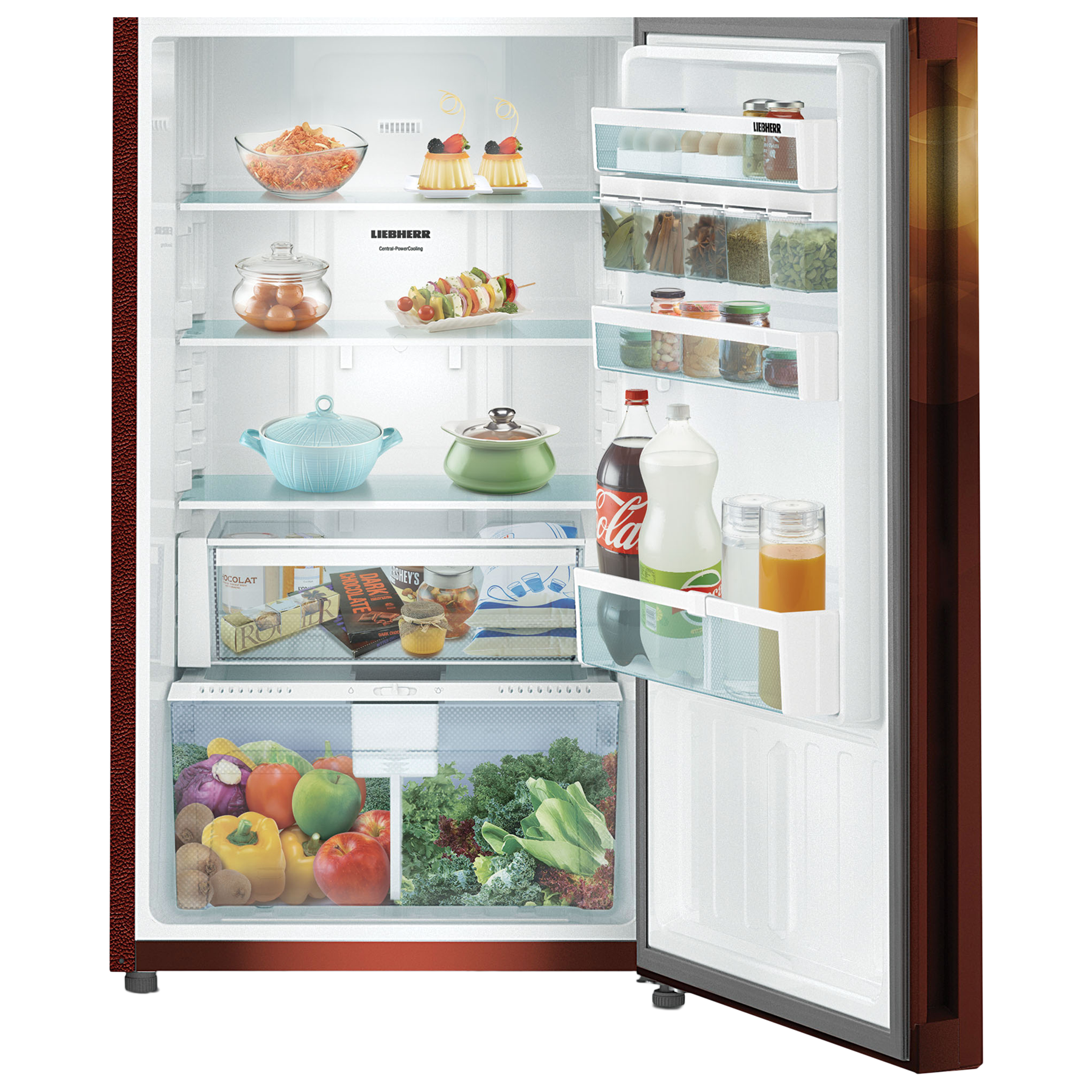 LIEBHERR 265 Litres 3 Star Frost Free Double Door Refrigerator with Central Power Cooling (TCBB 2640, Brown Bubble)_7