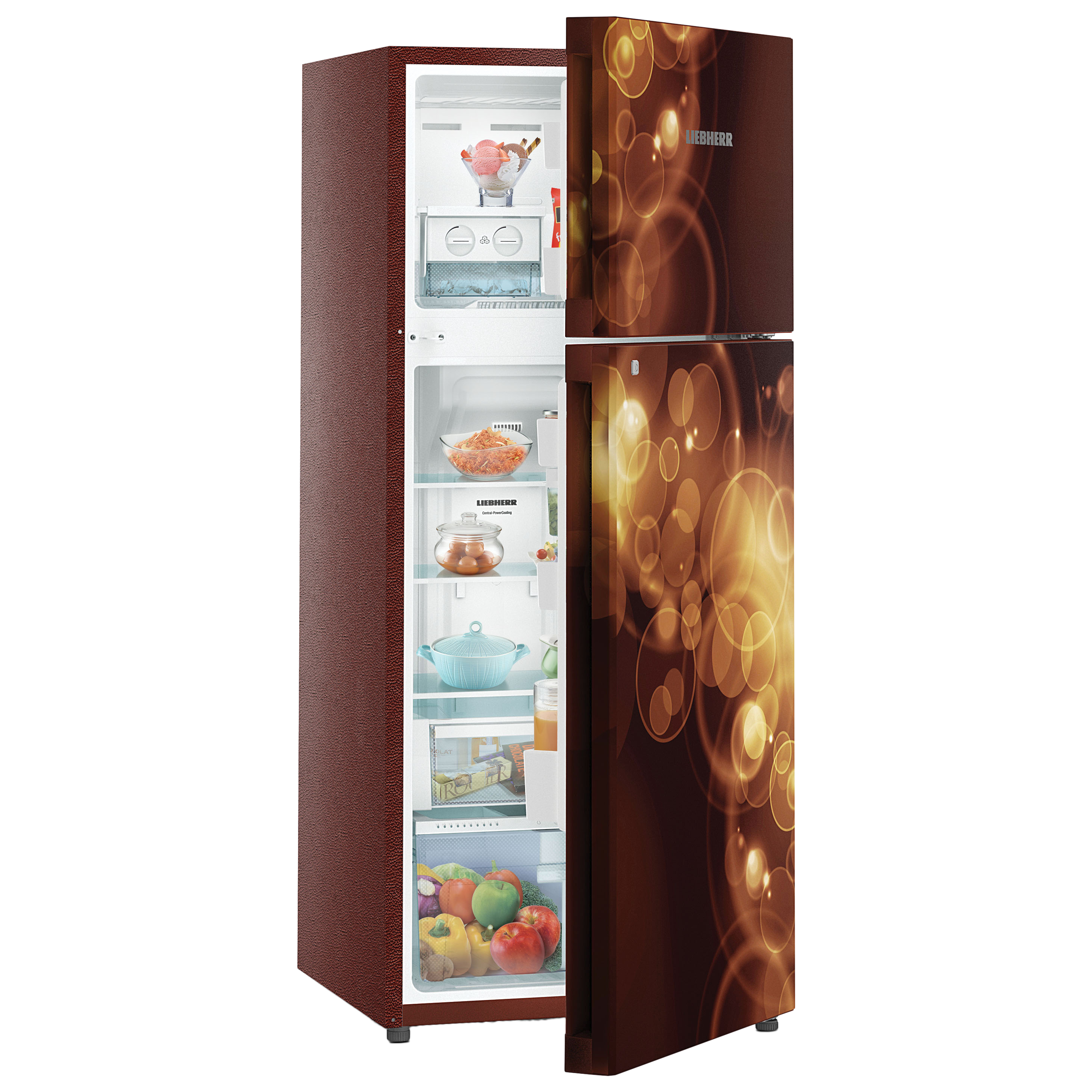LIEBHERR 265 Litres 3 Star Frost Free Double Door Refrigerator with Central Power Cooling (TCBB 2640, Brown Bubble)_8