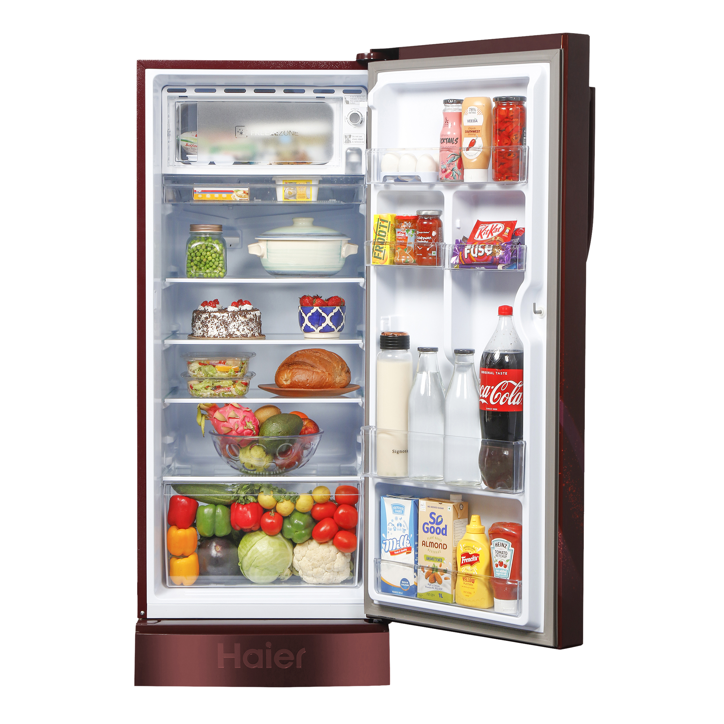 Haier 195 Litres 3 Star Direct Cool Single Door Refrigerator with Multi Air Flow System (HRD-1953CPRA-E, Red Arum)_5