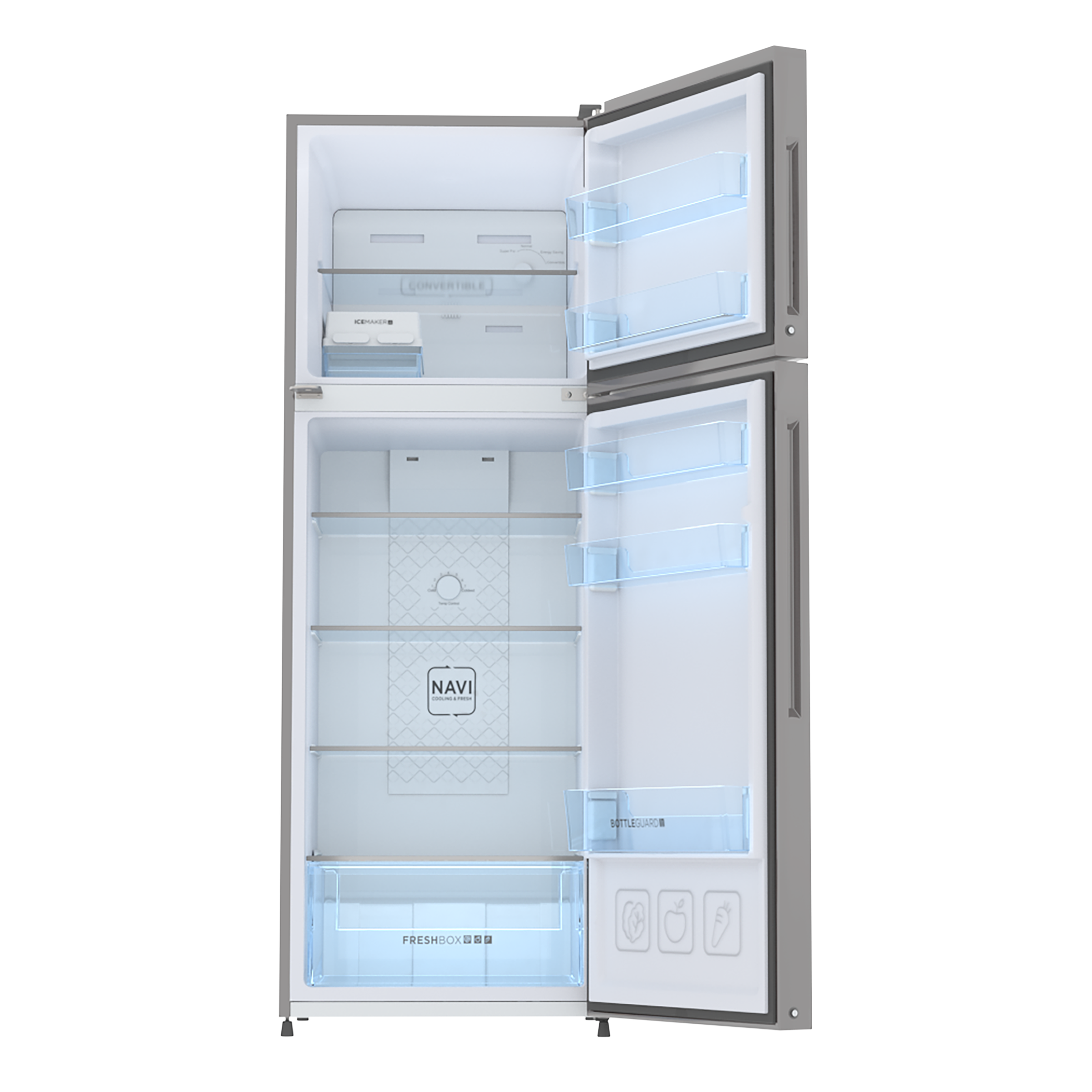 Haier 240 Litres 3 Star Frost Free Double Door Convertible Refrigerator with Multi Air Flow System (HRF-2784CIS-E, Inox Steel)_6