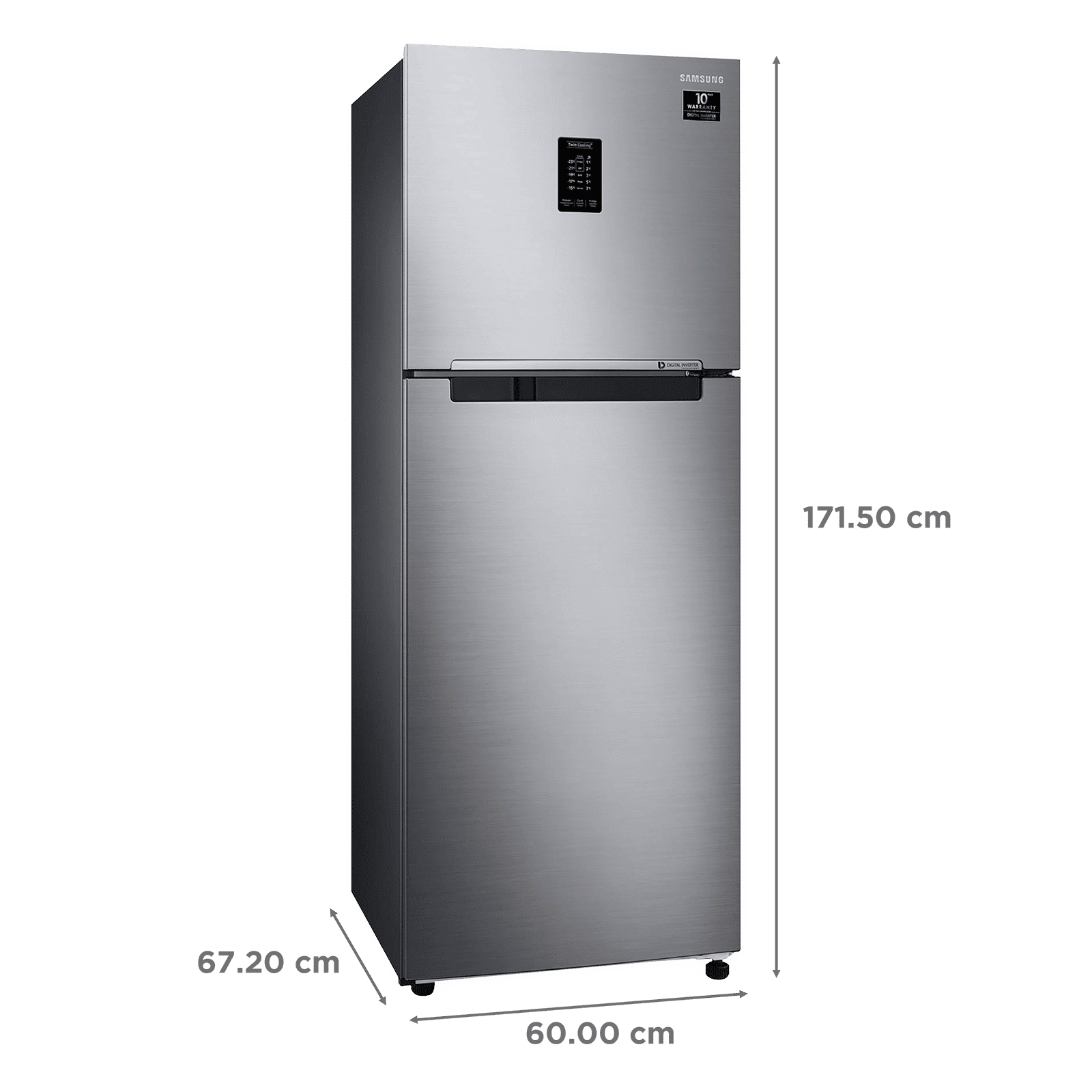 SAMSUNG 336 Litres 2 Star Frost Free Double Door Convertible Refrigerator with Curd Maestro (RT37A4632S9/HL, Refined Inox)_3