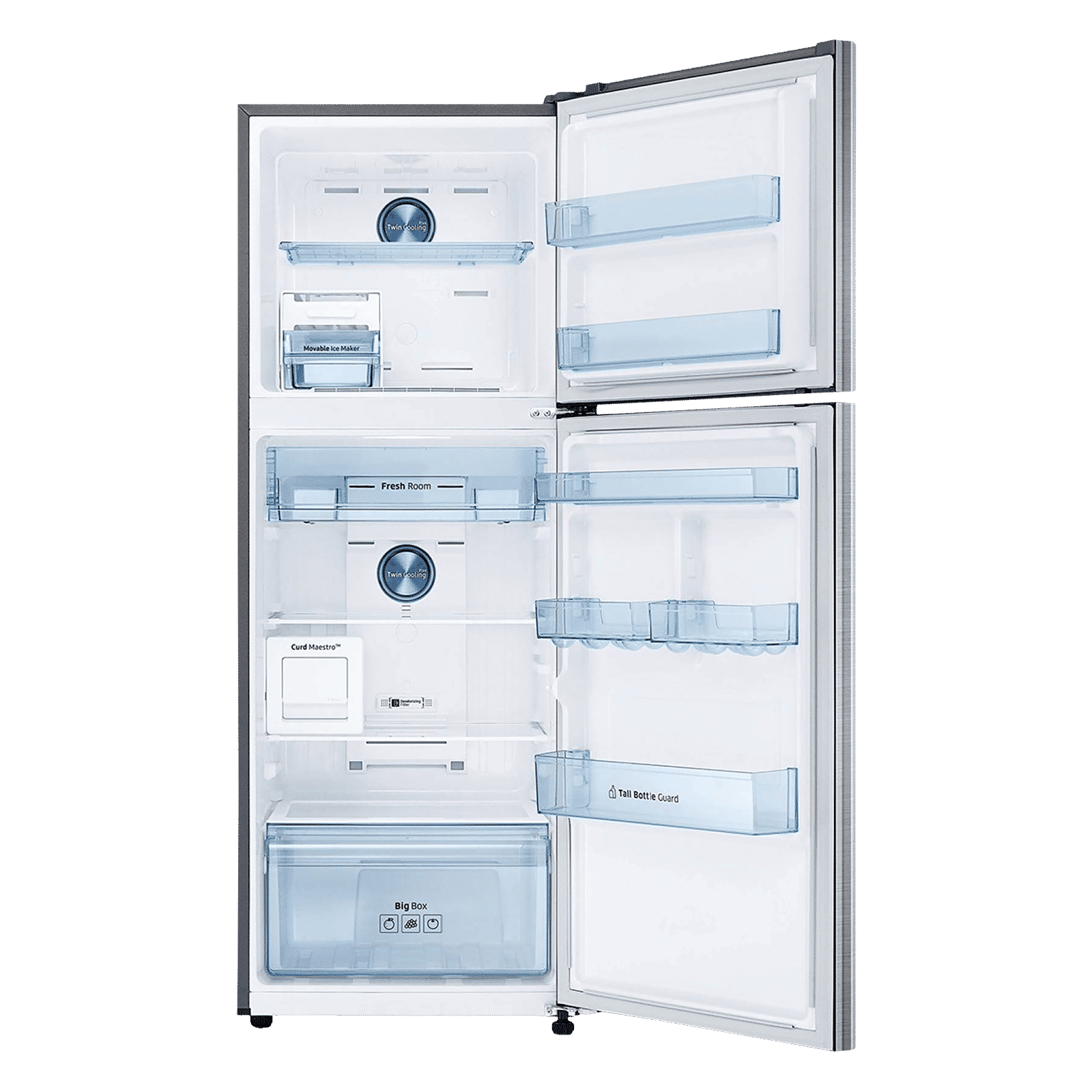 SAMSUNG 336 Litres 2 Star Frost Free Double Door Convertible Refrigerator with Curd Maestro (RT37A4632S9/HL, Refined Inox)_6