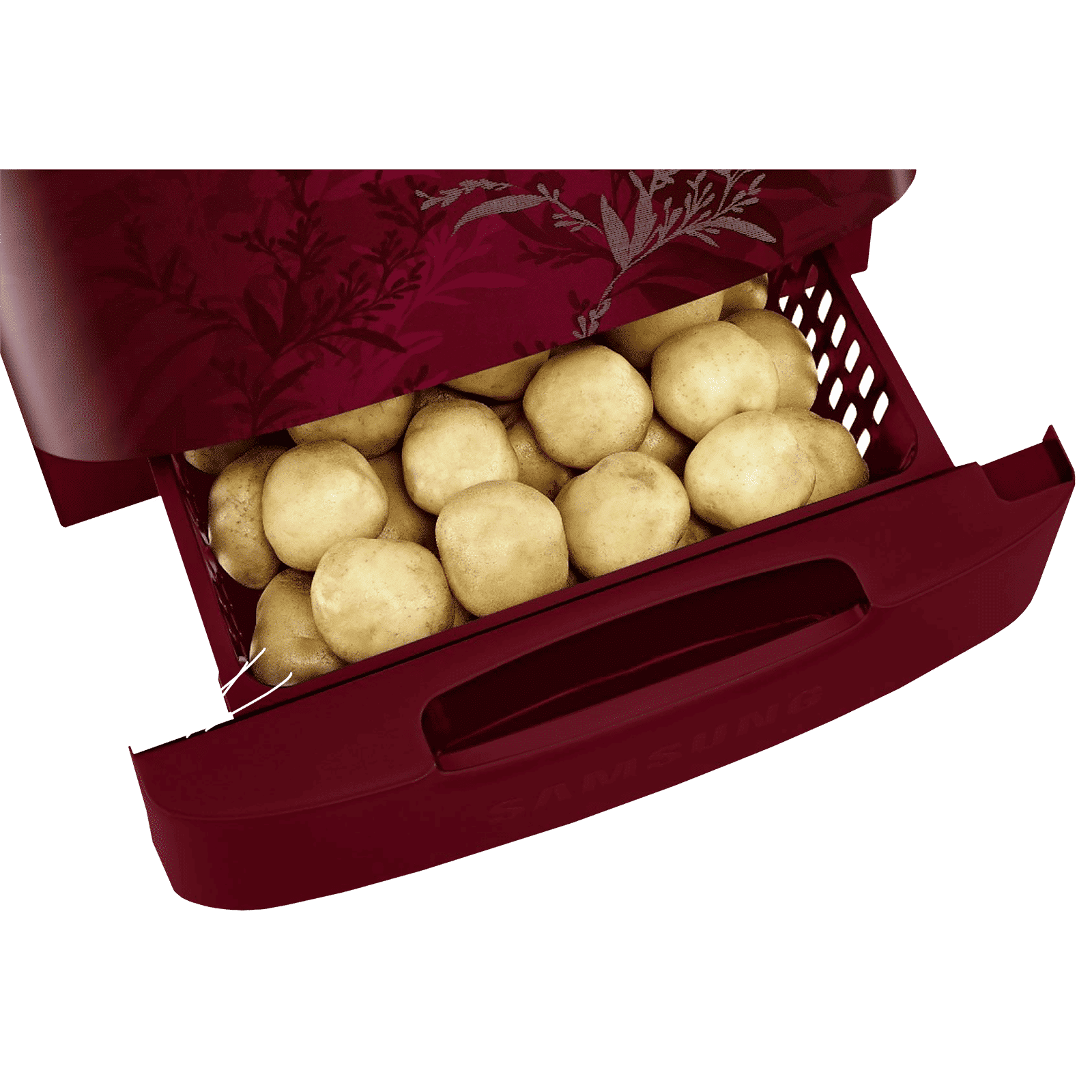 SAMSUNG Stylish Crown 192 Litres 2 Star Direct Cool Single Door Refrigerator with Base Stand Drawer (RR19A2Z2B6R/NL, Mystic Overlay Red)_11