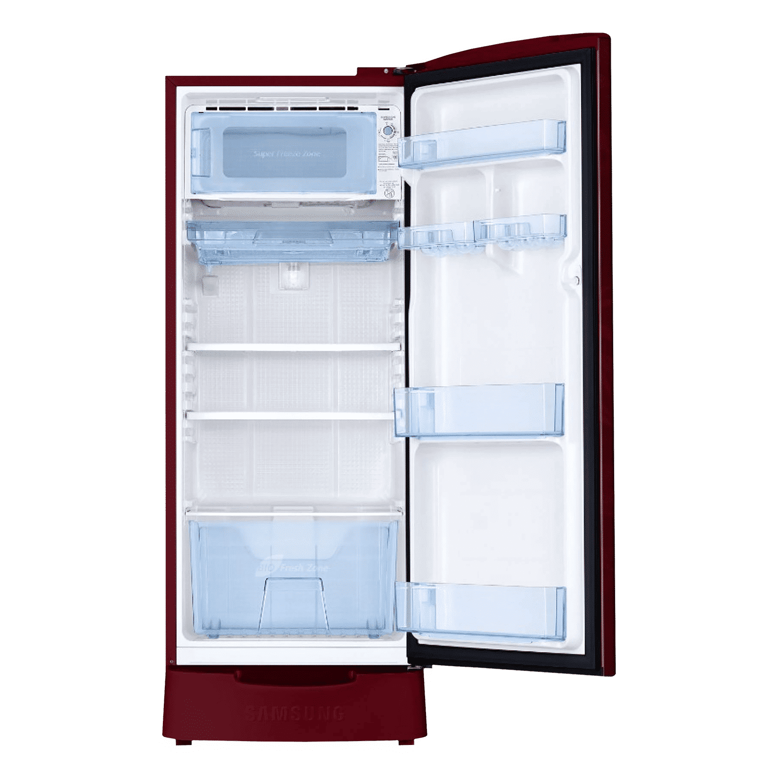 SAMSUNG Stylish Crown 192 Litres 2 Star Direct Cool Single Door Refrigerator with Base Stand Drawer (RR19A2Z2B6R/NL, Mystic Overlay Red)_5