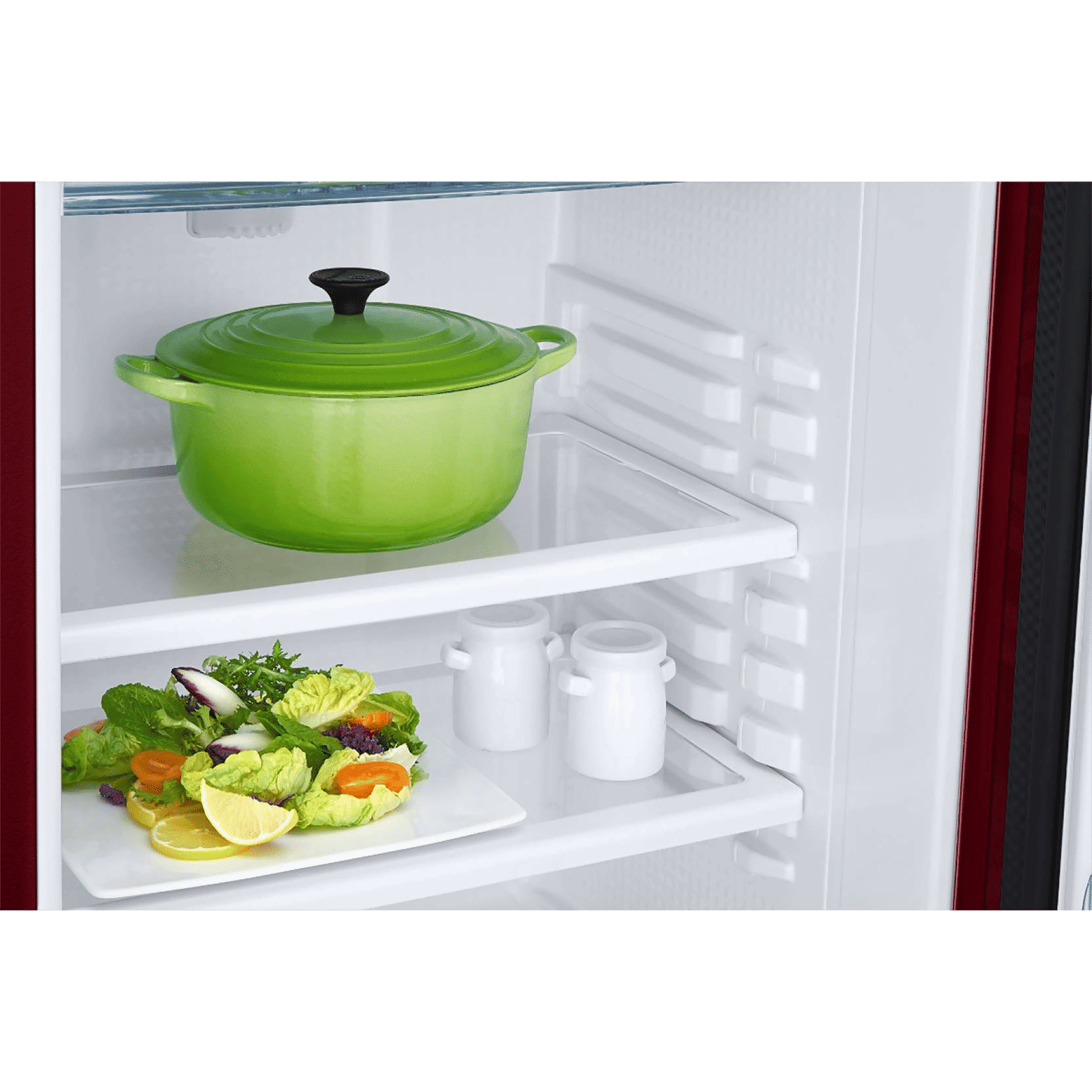 SAMSUNG Stylish Crown 192 Litres 2 Star Direct Cool Single Door Refrigerator with Base Stand Drawer (RR19A2Z2B6R/NL, Mystic Overlay Red)_6