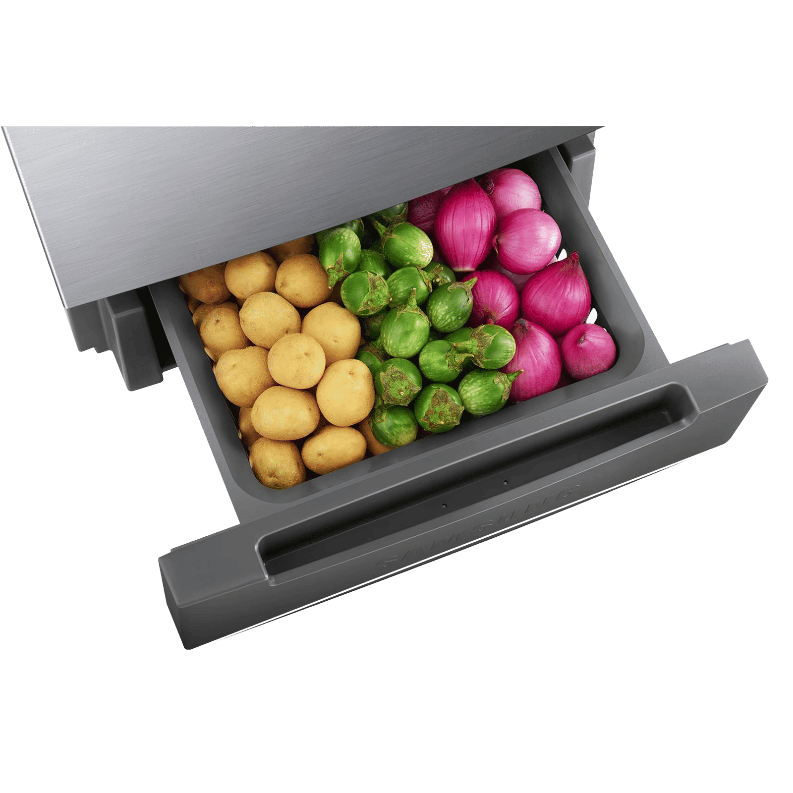 SAMSUNG 253 Litres 2 Star Frost Free Double Door Refrigerator with Base Stand Drawer (RT28T3122S8/HL, Elegant Inox)_9