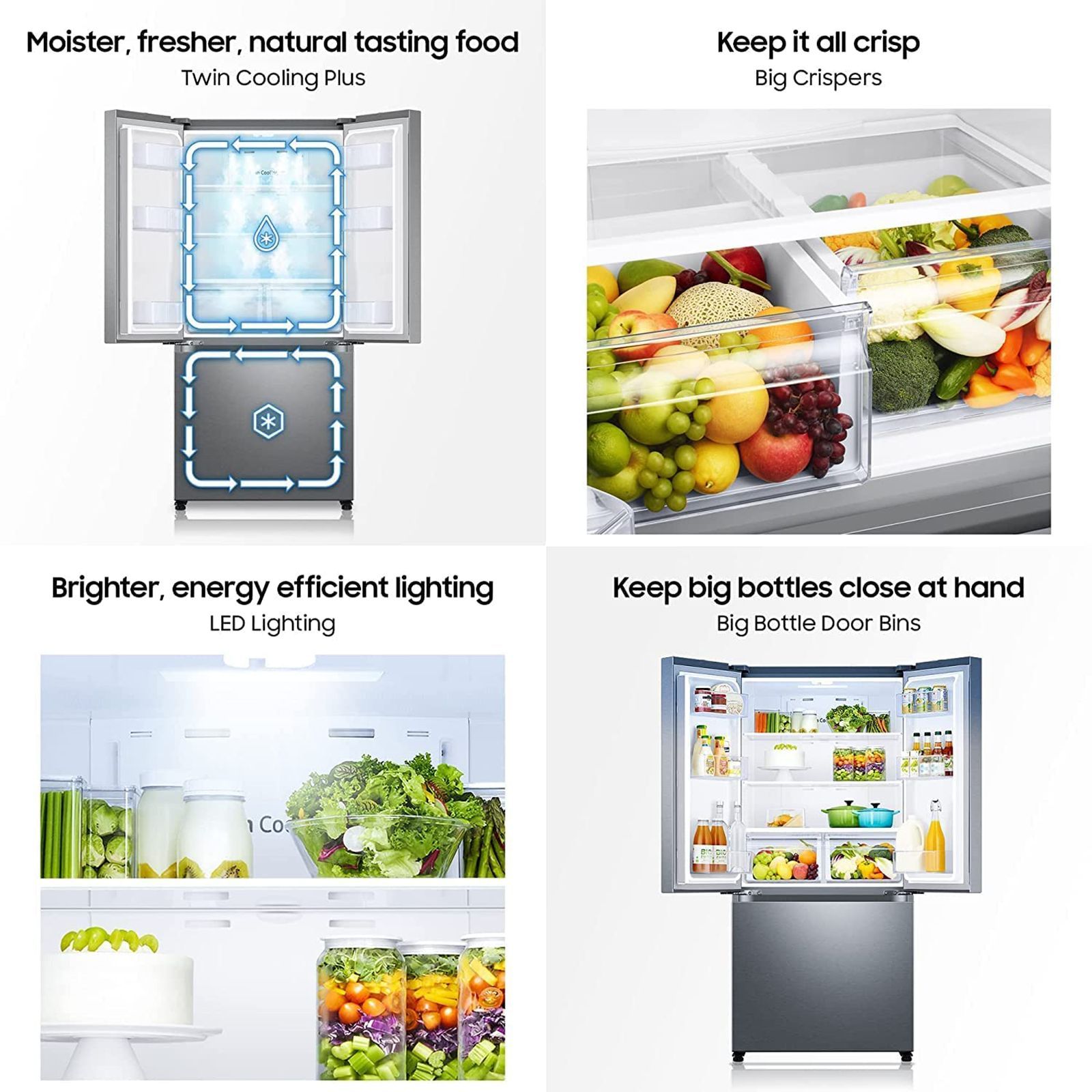 SAMSUNG 580 Litres 4 Star Frost Free French Door Convertible Refrigerator with Twin Cooling Plus Technology (RF57A5032S9/TL, Refined Inox)_13