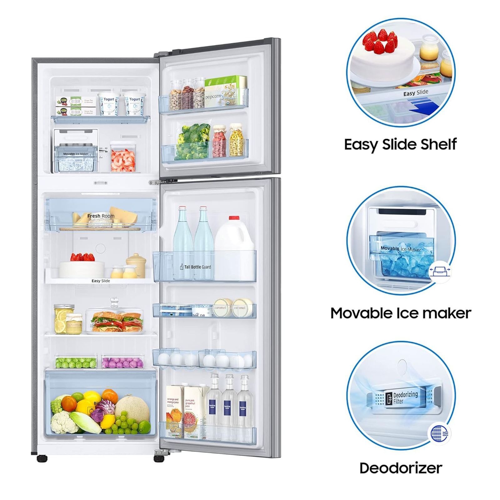 SAMSUNG 275 Litres 3 Star Frost Free Double Door Refrigerator with Multi Air Flow System (RT30T3443S9/HL, Refined Inox)_12