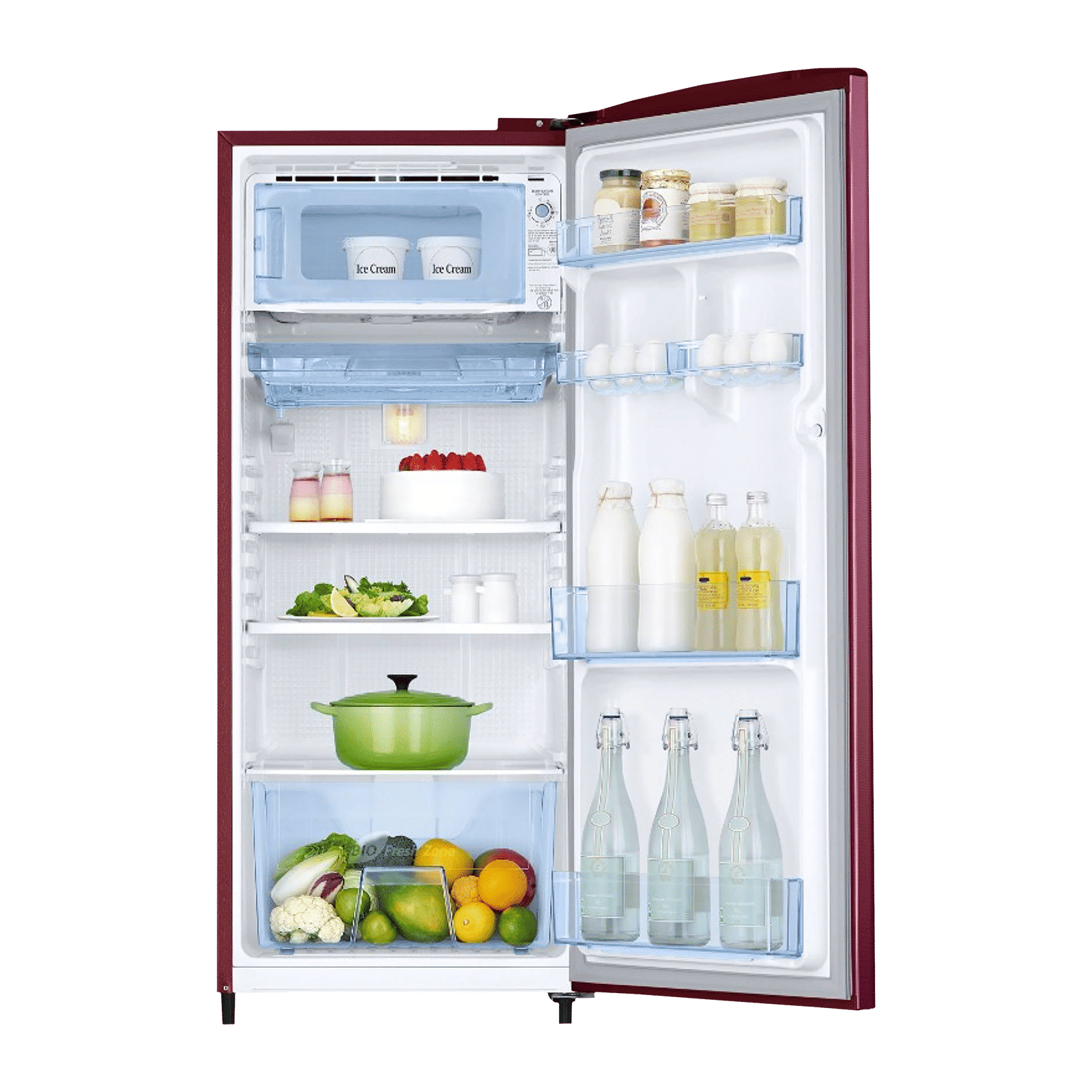 SAMSUNG Stylish Grande 192 Litres 3 Star Direct Cool Single Door Refrigerator with Anti-Bacterial Gasket (RR20A1Y2YR8/HL, Blooming Saffron Red)_5