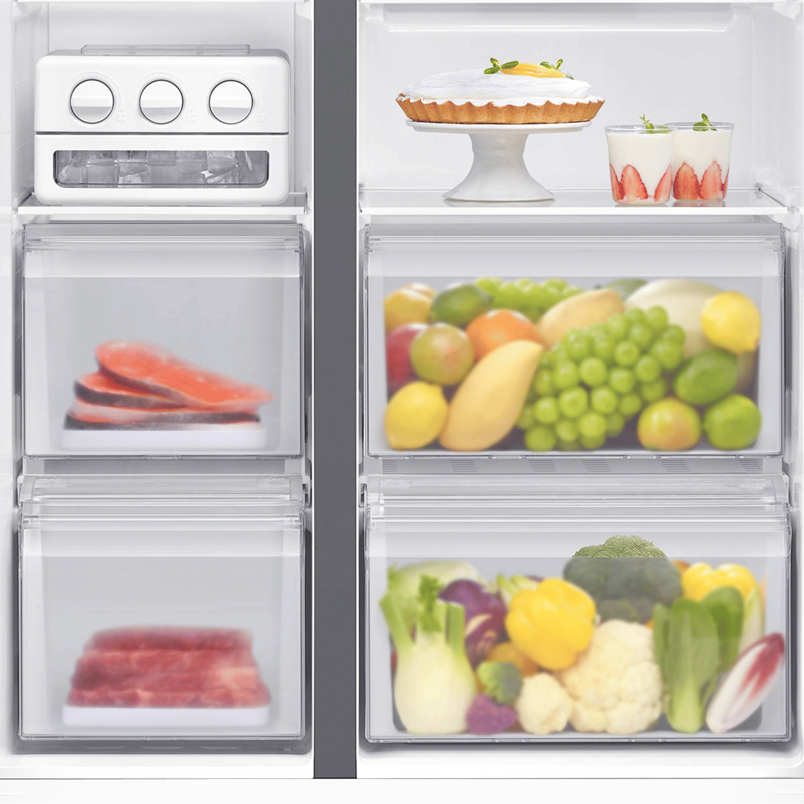 SAMSUNG 681 Litres Frost Free Side by Side Smart Wifi Enabled Refrigerator with Family Hub (RS72A5F11SL/TL, Ez Clean Steel)_8