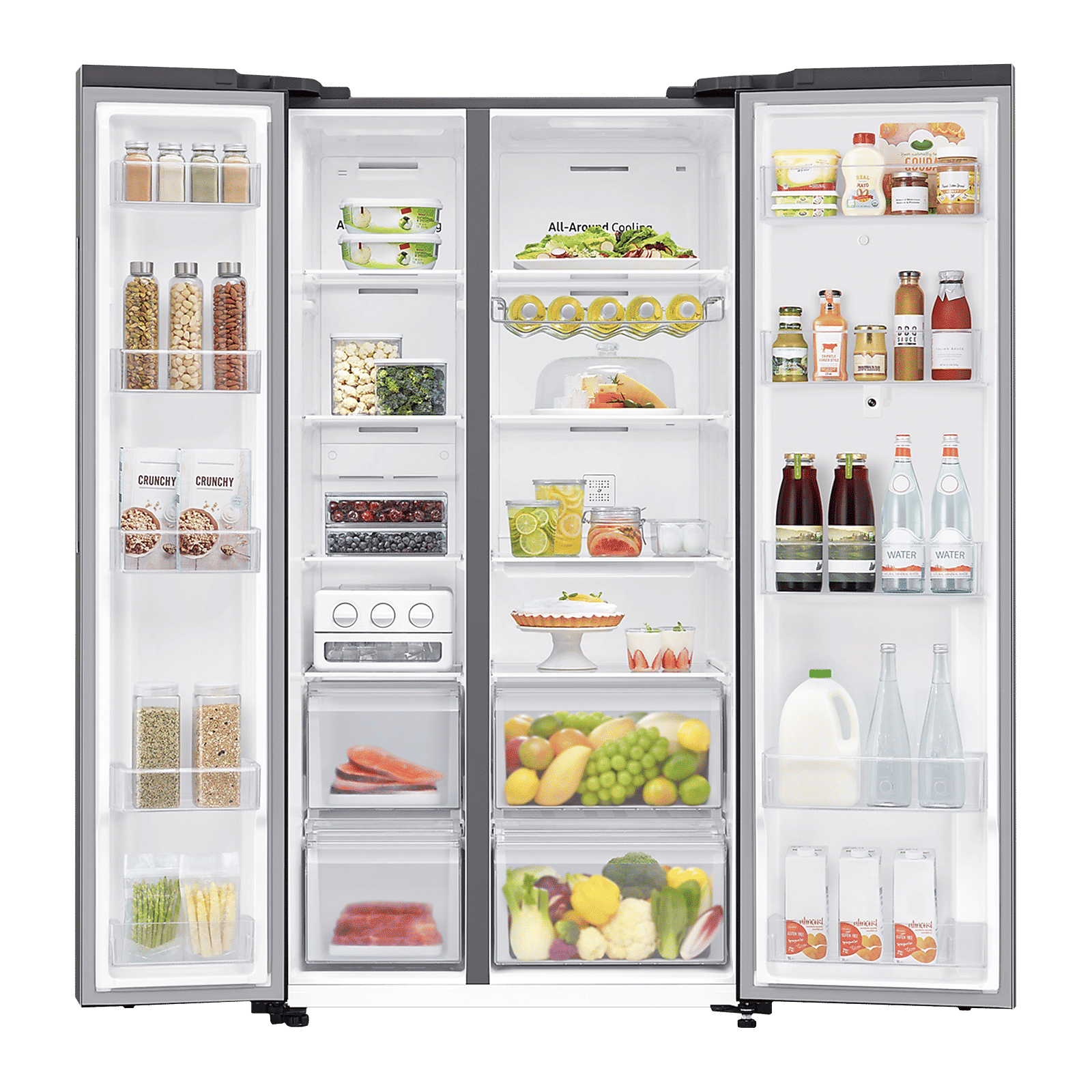 SAMSUNG 681 Litres Frost Free Side by Side Smart Wifi Enabled Refrigerator with Family Hub (RS72A5F11SL/TL, Ez Clean Steel)_4