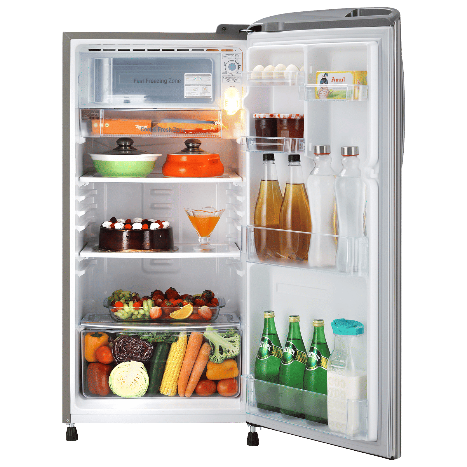 LG 185 Litres 3 Star Direct Cool Single Door Refrigerator with Stabilizer Free Operation (GL-B201APZD, Shiny Steel) LG 185 Litres 3 Star Direct Cool Single Door Refrigerator with Stabilizer Free Operation (GL-B201APZD, Shiny Steel)_5