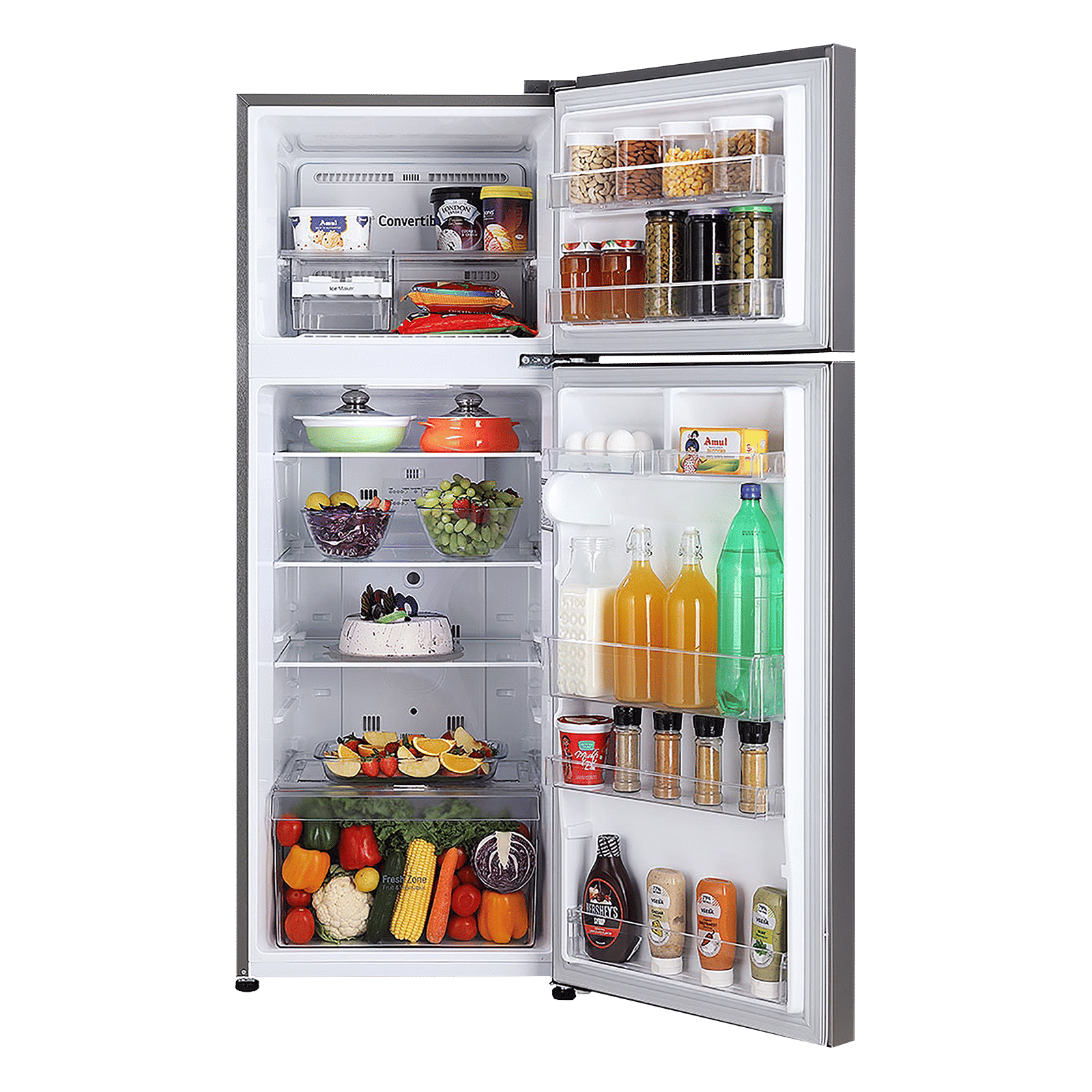 LG 264 Litres 2 Star Frost Free Double Door Convertible Refrigerator with Multi Air Flow System (GL-S302SPZY, Shiny Steel) LG 264 Litres 2 Star Frost Free Double Door Convertible Refrigerator with Multi Air Flow System (GL-S302SPZY, Shiny Steel)_5