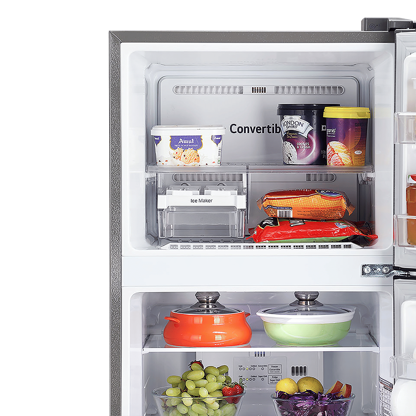 LG 264 Litres 2 Star Frost Free Double Door Convertible Refrigerator with Multi Air Flow System (GL-S302SPZY, Shiny Steel) LG 264 Litres 2 Star Frost Free Double Door Convertible Refrigerator with Multi Air Flow System (GL-S302SPZY, Shiny Steel)_7