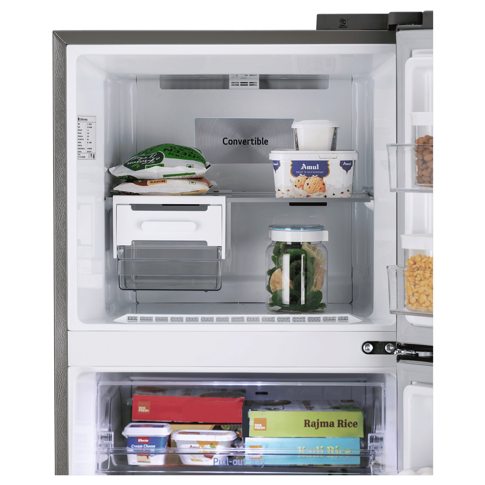 LG 322 Litres 2 Star Frost Free Double Door Convertible Refrigerator with Multi Air Flow System (GL-S342SPZY, Shiny Steel)_17