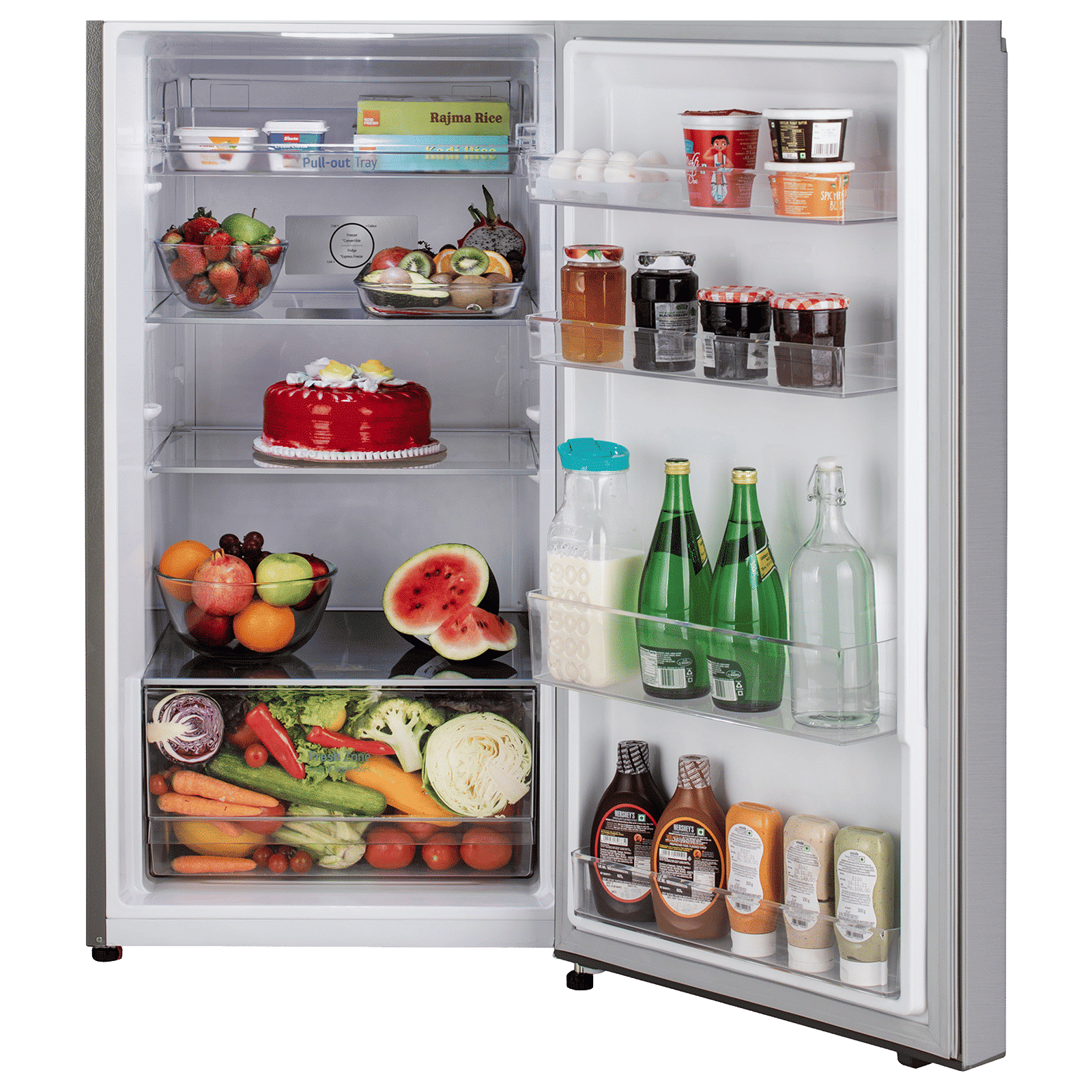 LG 322 Litres 2 Star Frost Free Double Door Convertible Refrigerator with Multi Air Flow System (GL-S342SPZY, Shiny Steel)_7