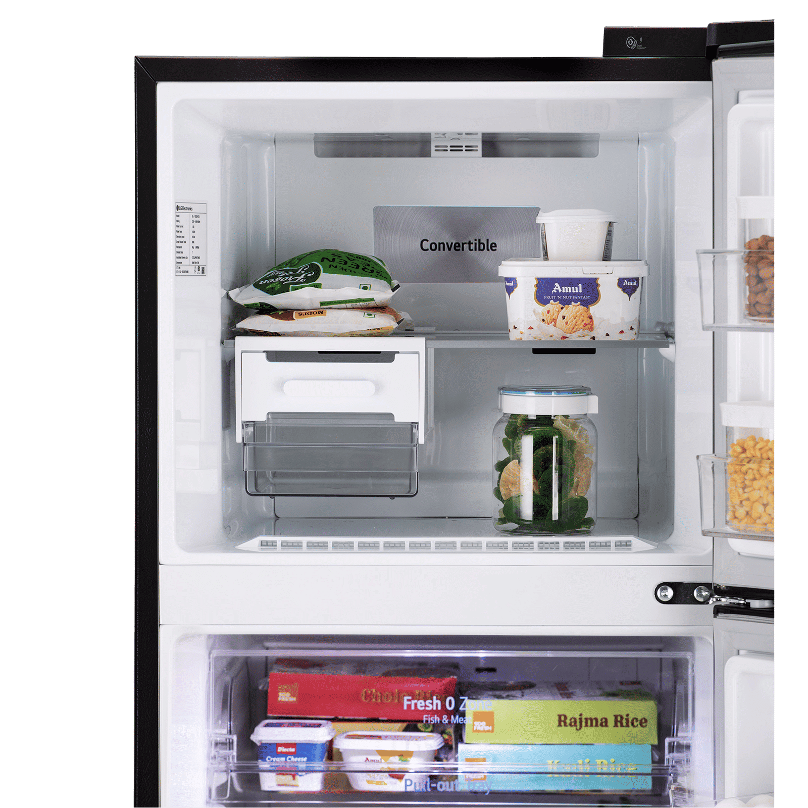 LG 322 Litres 3 Star Frost Free Double Door Smart Wi-Fi Enabled Refrigerator with Multi Air Flow System (GL-T342VESX, Ebony Sheen)_9