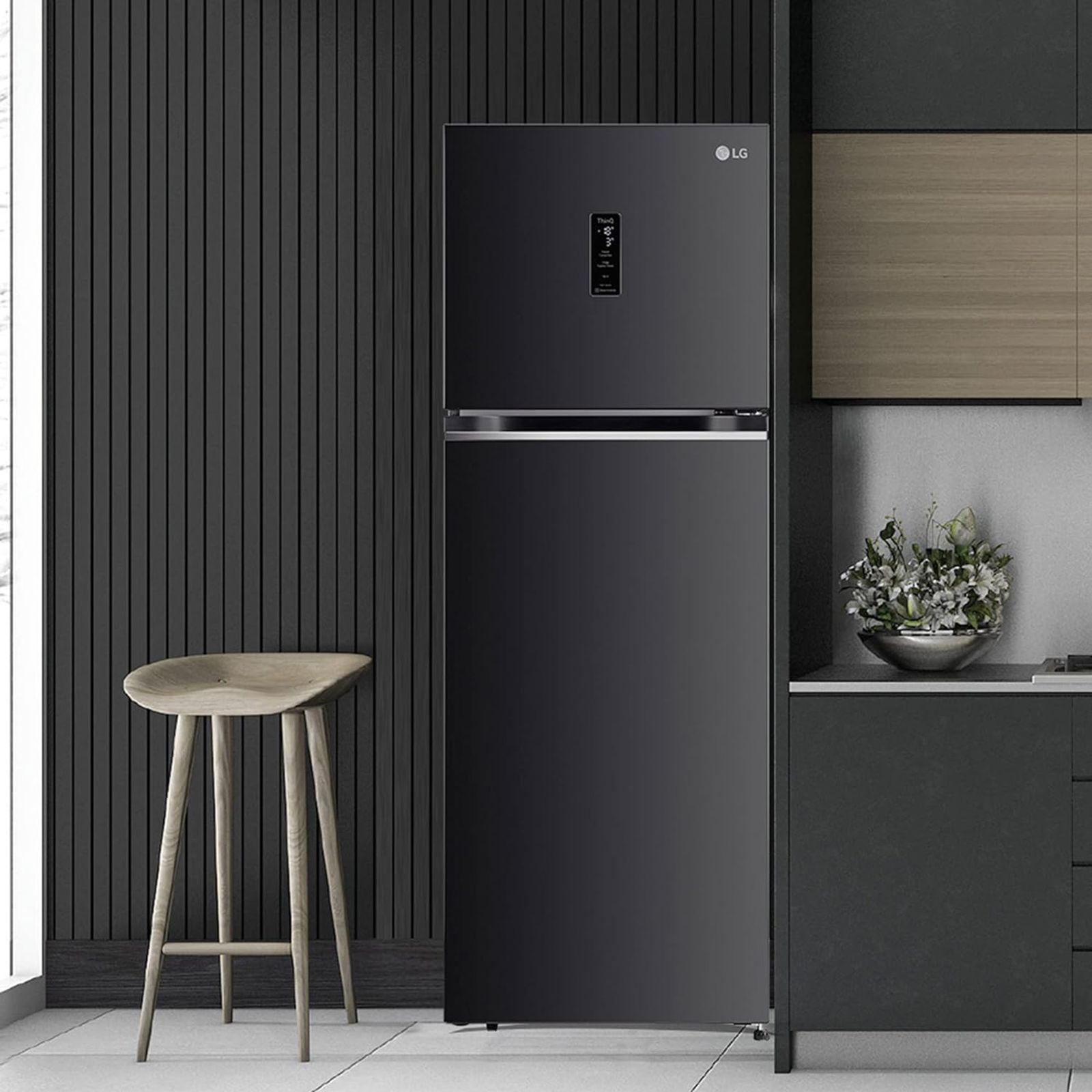 LG 322 Litres 3 Star Frost Free Double Door Smart Wi-Fi Enabled Refrigerator with Multi Air Flow System (GL-T342VESX, Ebony Sheen)_10