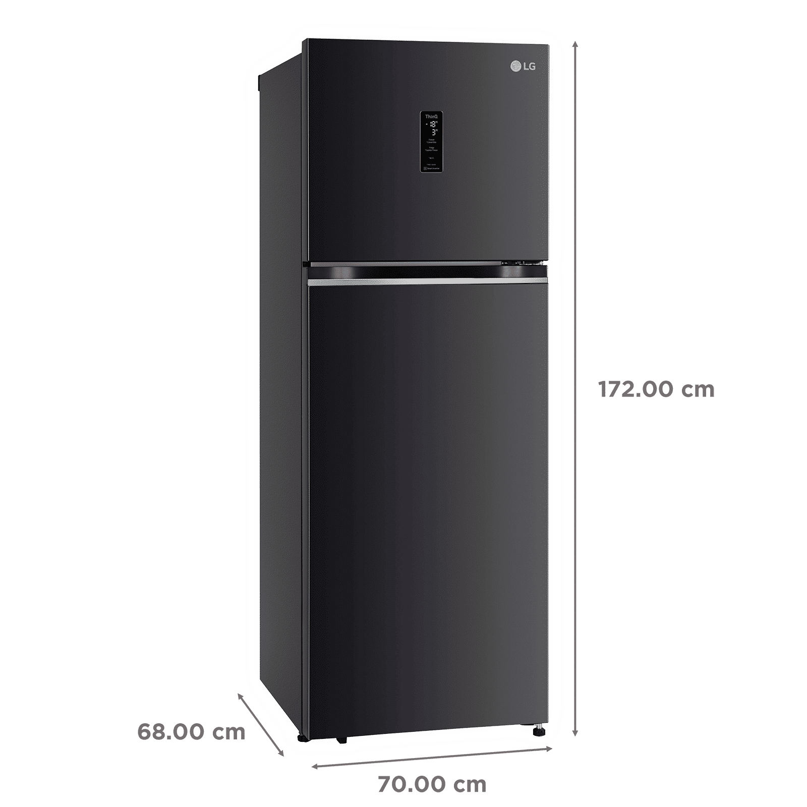 LG 322 Litres 3 Star Frost Free Double Door Smart Wi-Fi Enabled Refrigerator with Multi Air Flow System (GL-T342VESX, Ebony Sheen)_3
