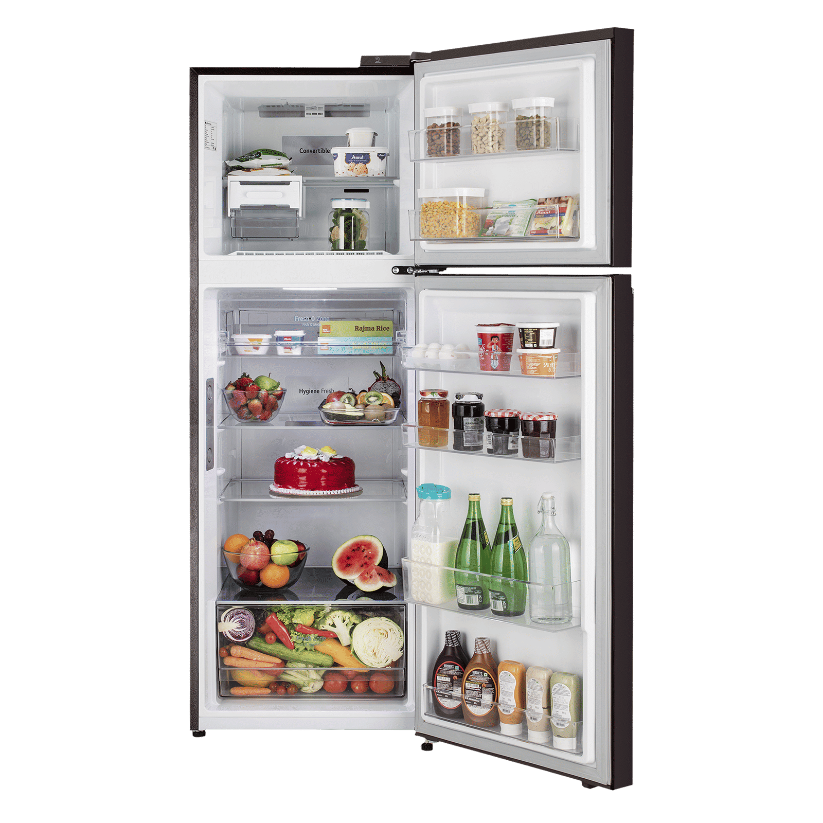 LG 360 Litres 3 Star Frost Free Double Door Convertible Refrigerator with Multi Air Flow System (GL-T382VRSX, Russet Sheen)_5