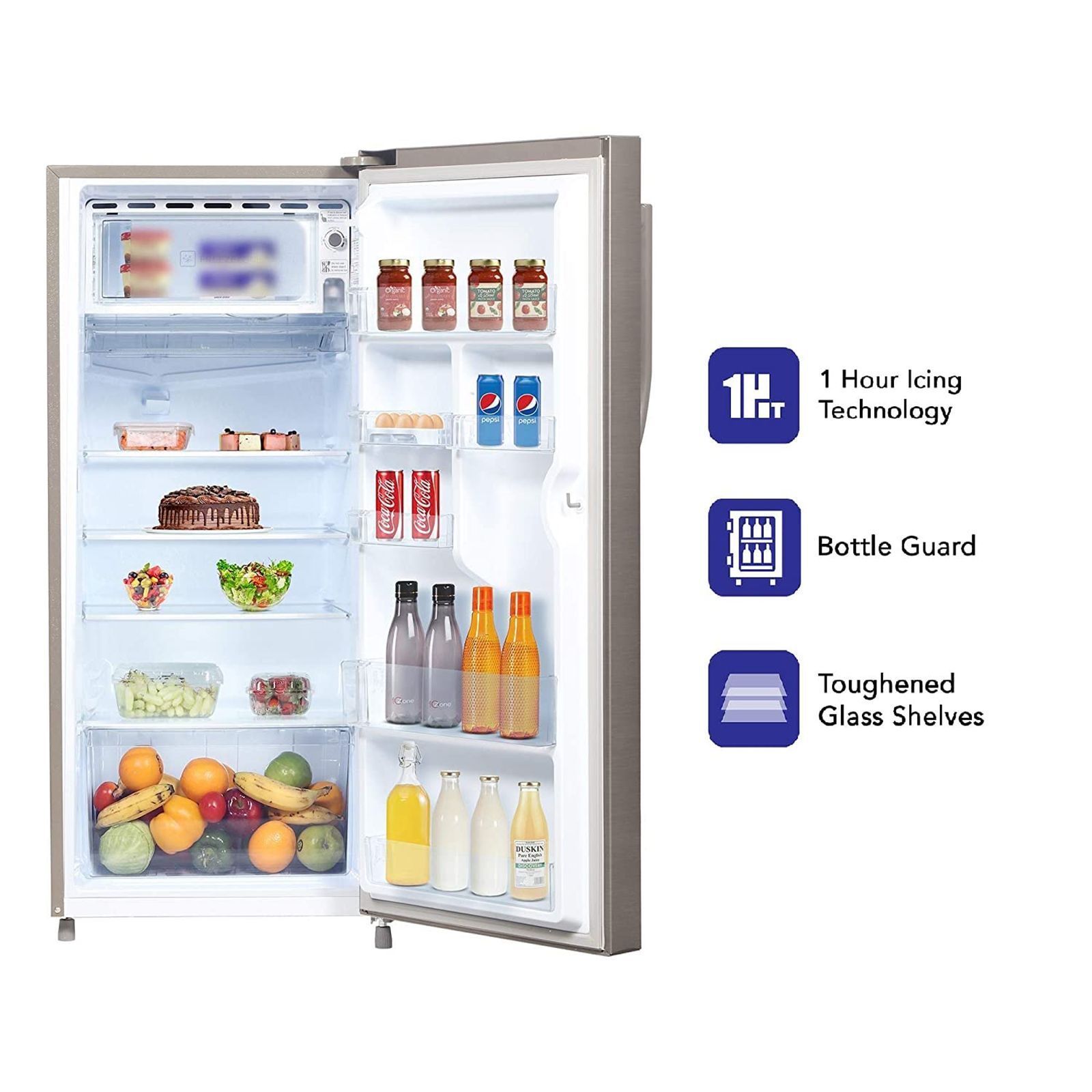 CANDY Silent Forest 195 Litres 3 Star Direct Cool Single Door Refrigerator with Diamond Edge Freezing Technology (CSD1953BS, Brushline Silver)_12