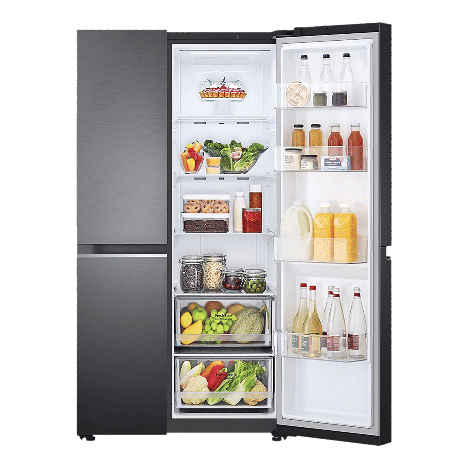 LG 694 Litres Frost Free Side by Side Refrigerator with Door Cooling Plus Technology (GC-B257SQUV.AMCQEB, Matte Black) LG 694 Litres Frost Free Side by Side Refrigerator with Door Cooling Plus Technology (GC-B257SQUV.AMCQEB, Matte Black)_12