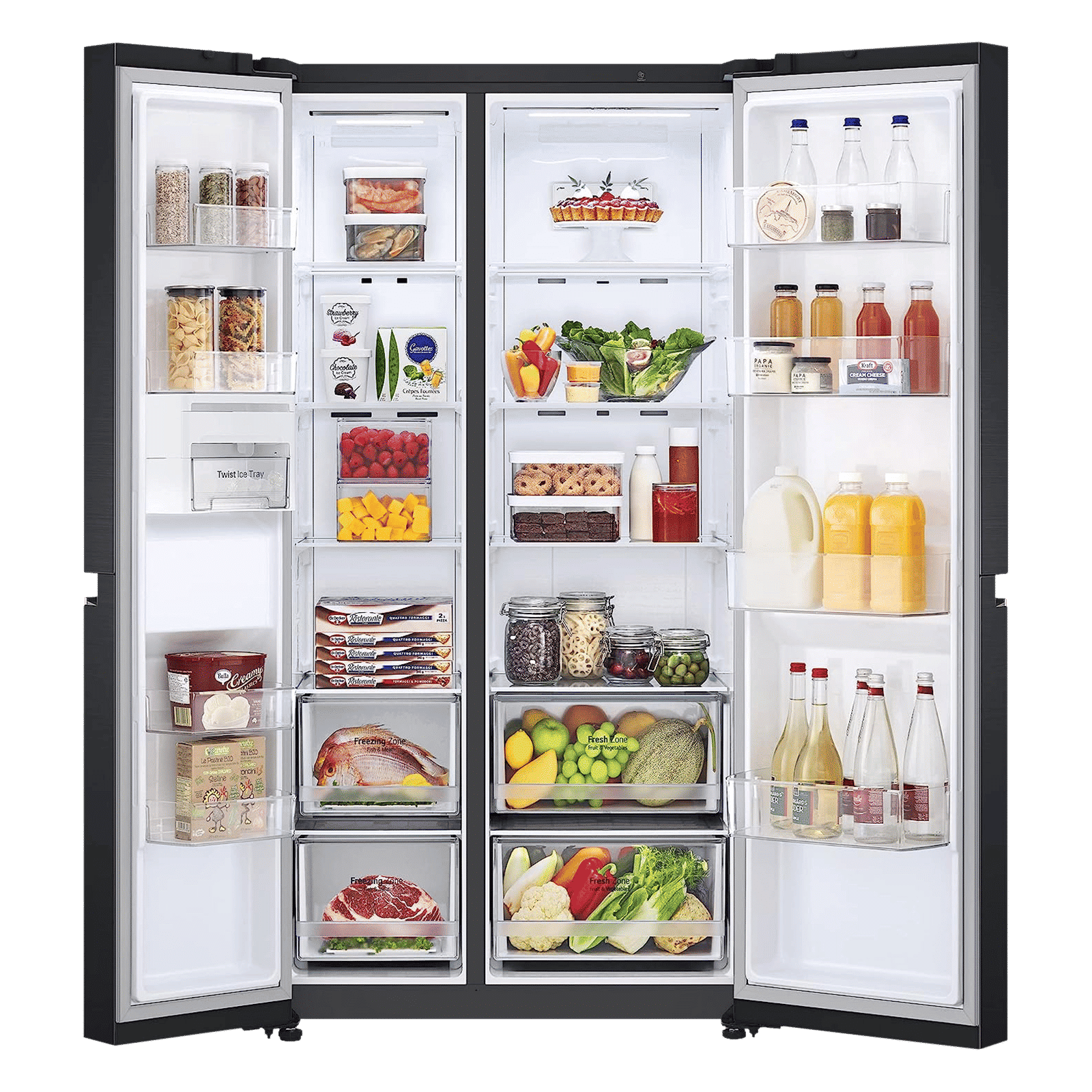 LG 694 Litres Frost Free Side by Side Refrigerator with Door Cooling Plus Technology (GC-B257SQUV.AMCQEB, Matte Black) LG 694 Litres Frost Free Side by Side Refrigerator with Door Cooling Plus Technology (GC-B257SQUV.AMCQEB, Matte Black)_4