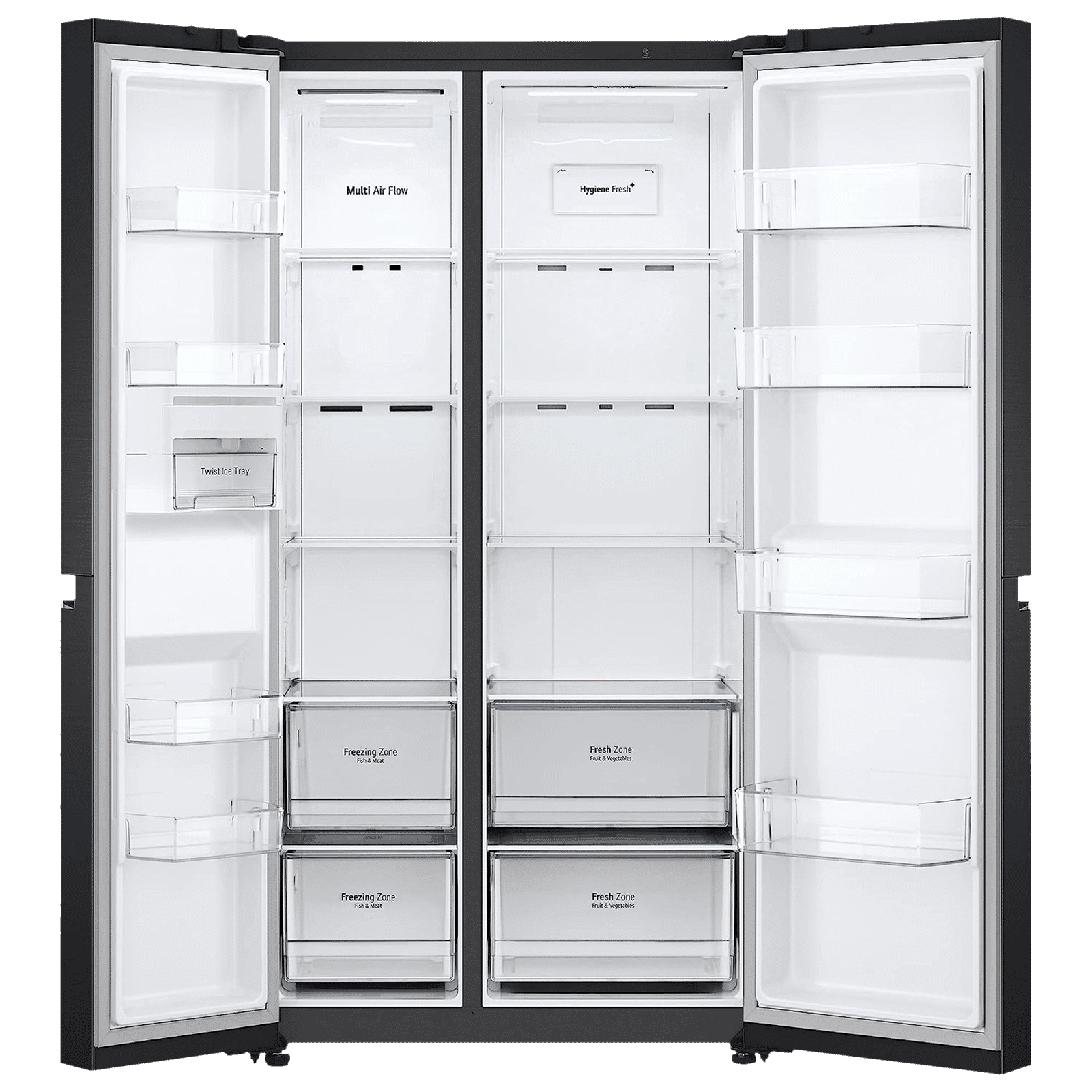 LG 694 Litres Frost Free Side by Side Refrigerator with Door Cooling Plus Technology (GC-B257SQUV.AMCQEB, Matte Black) LG 694 Litres Frost Free Side by Side Refrigerator with Door Cooling Plus Technology (GC-B257SQUV.AMCQEB, Matte Black)_5
