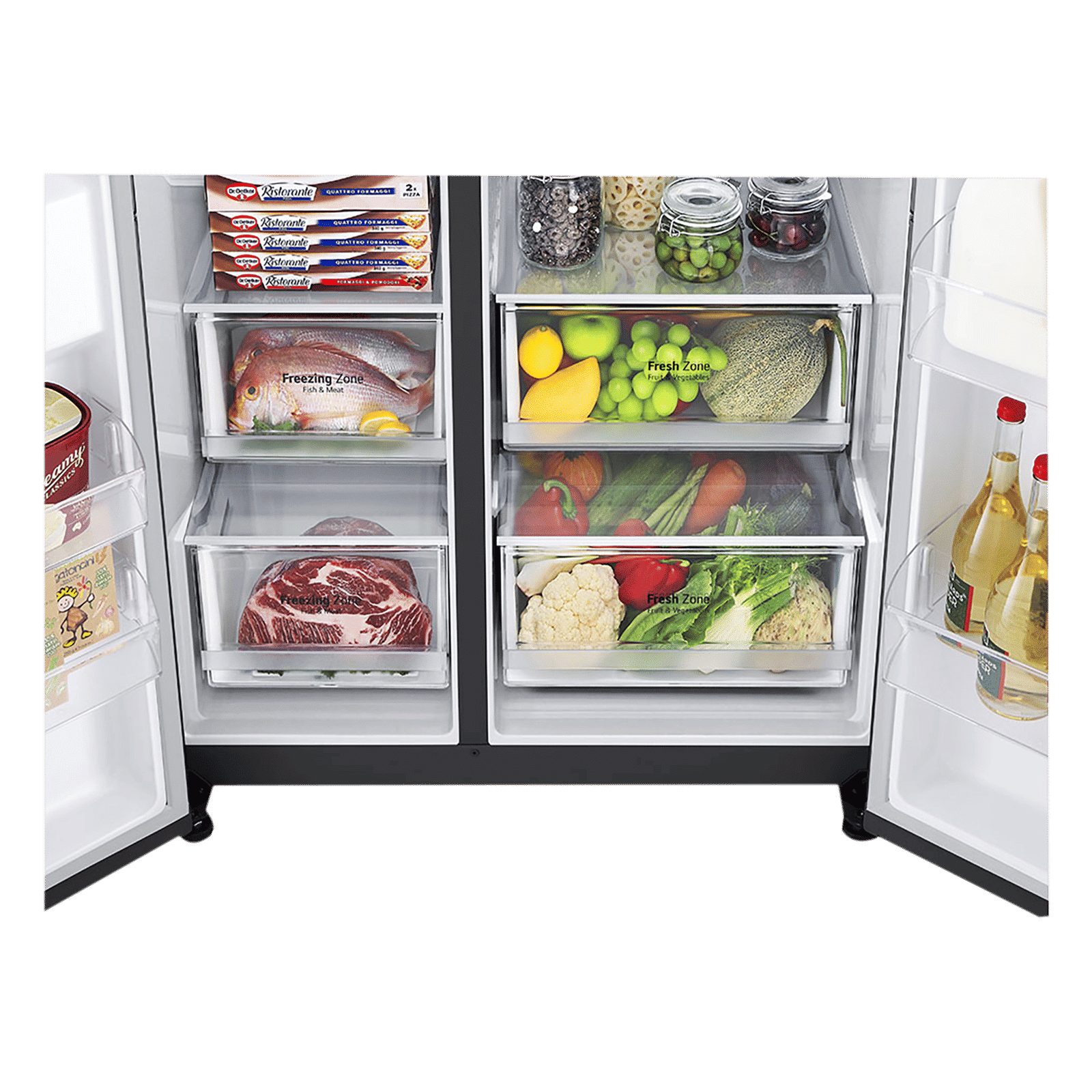 LG 694 Litres Frost Free Side by Side Refrigerator with Door Cooling Plus Technology (GC-B257SQUV.AMCQEB, Matte Black) LG 694 Litres Frost Free Side by Side Refrigerator with Door Cooling Plus Technology (GC-B257SQUV.AMCQEB, Matte Black)_6
